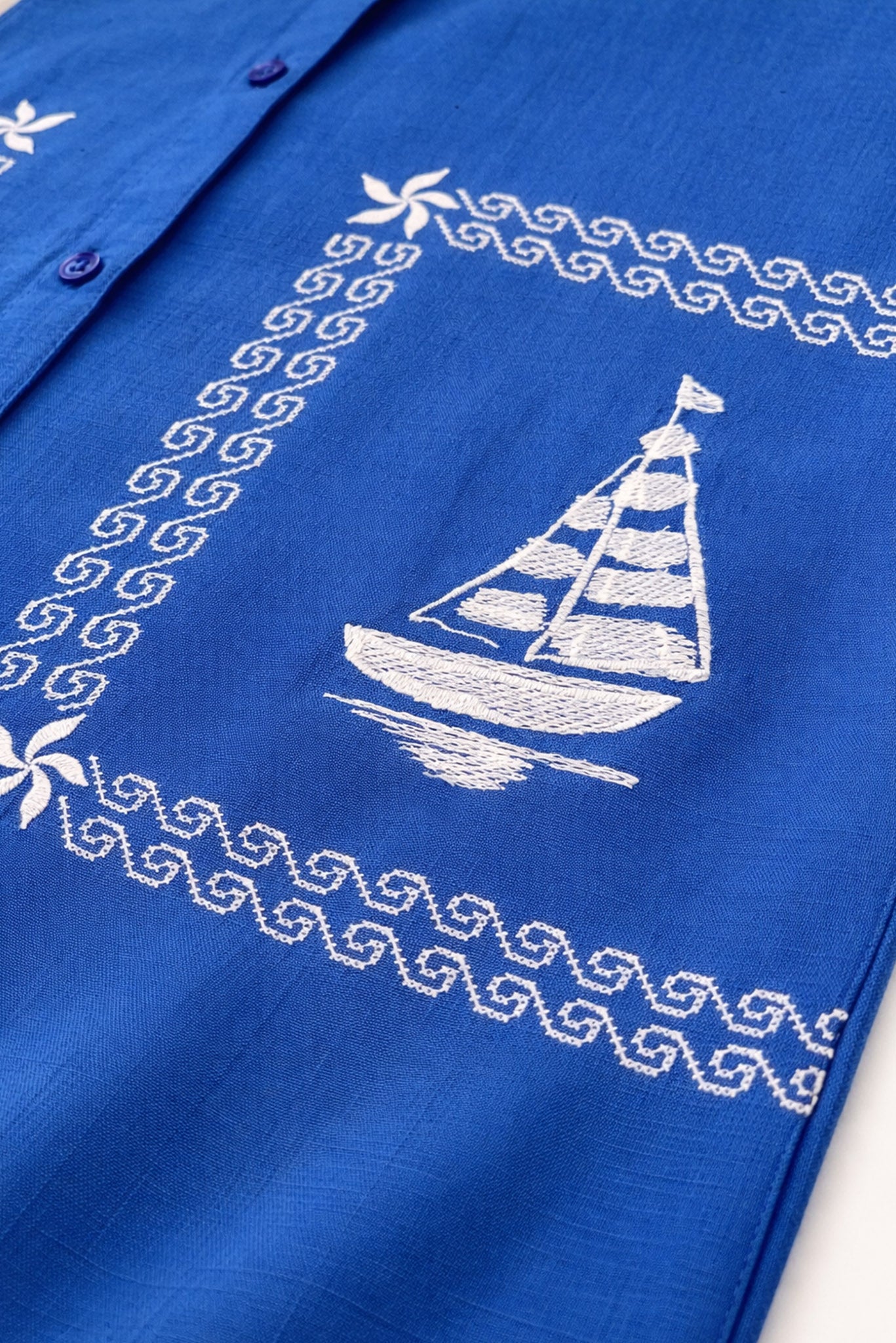 BARCOS EMBROIDERED SHIRT BLUE