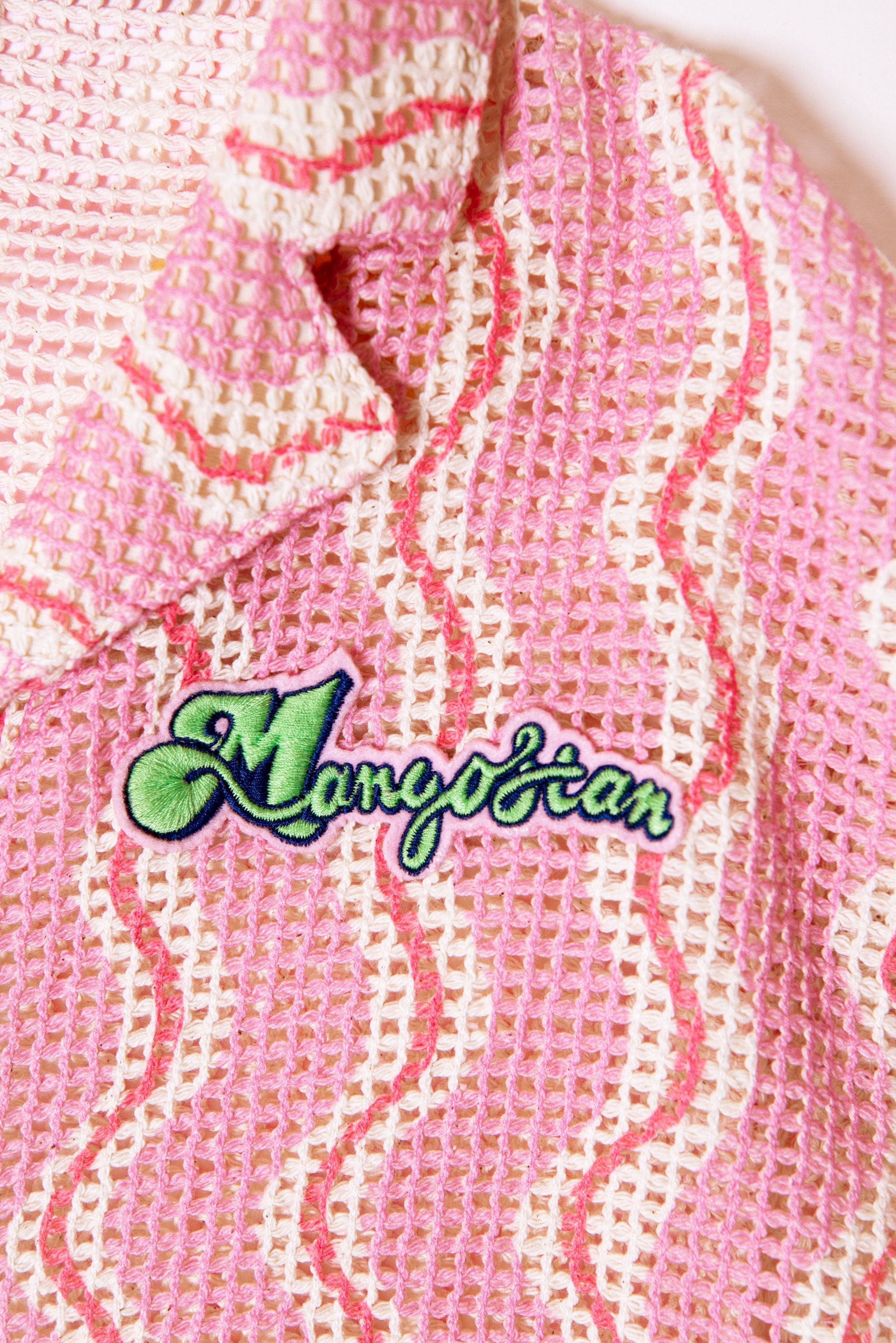 WAVY MESH SHIRT LIGHT PINK