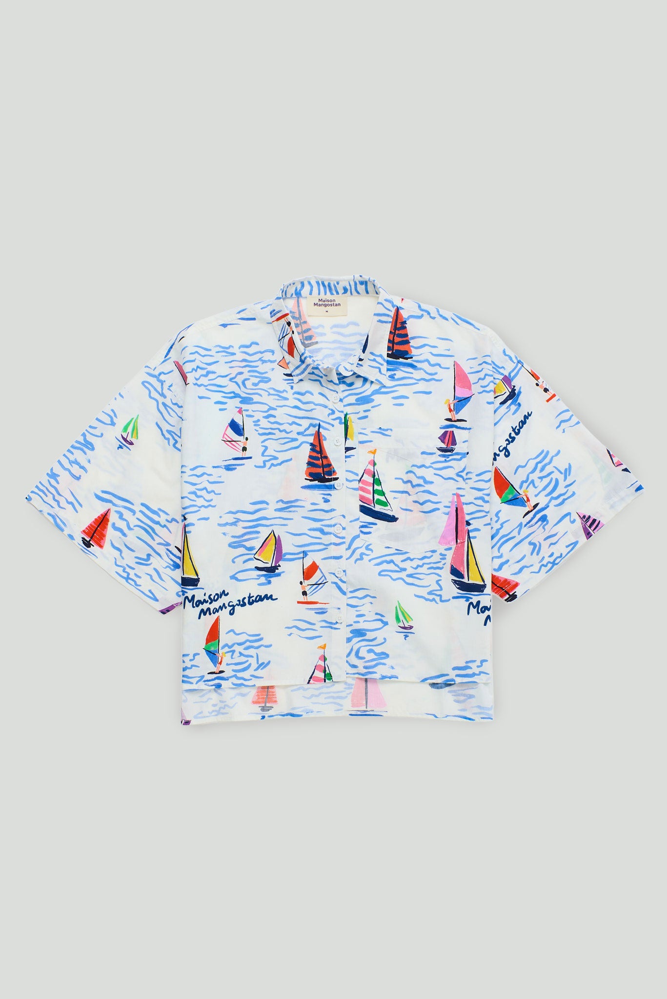 BARCOS CROPPED SHIRT WHITE