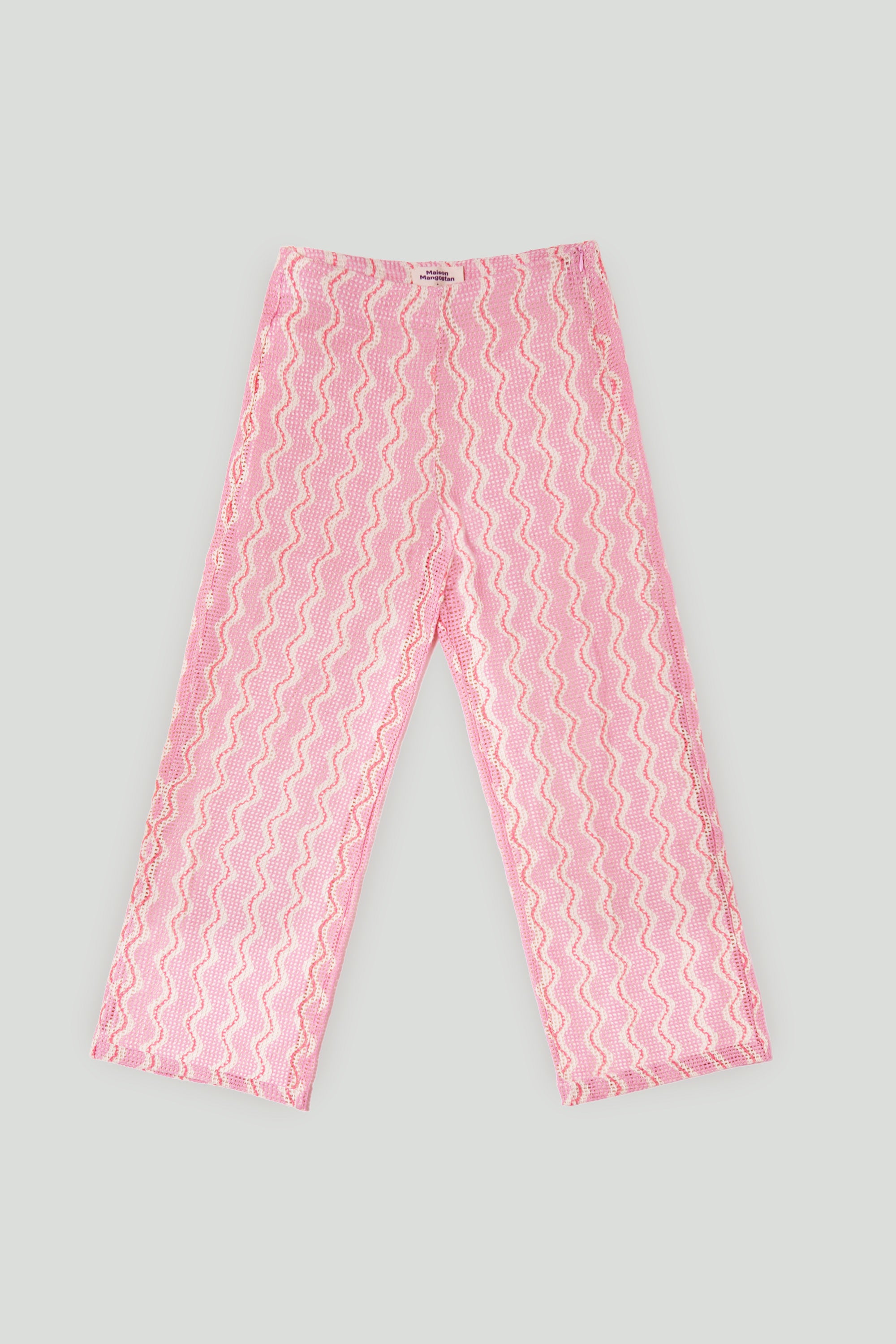 WAVY KNIT PANTS PINK