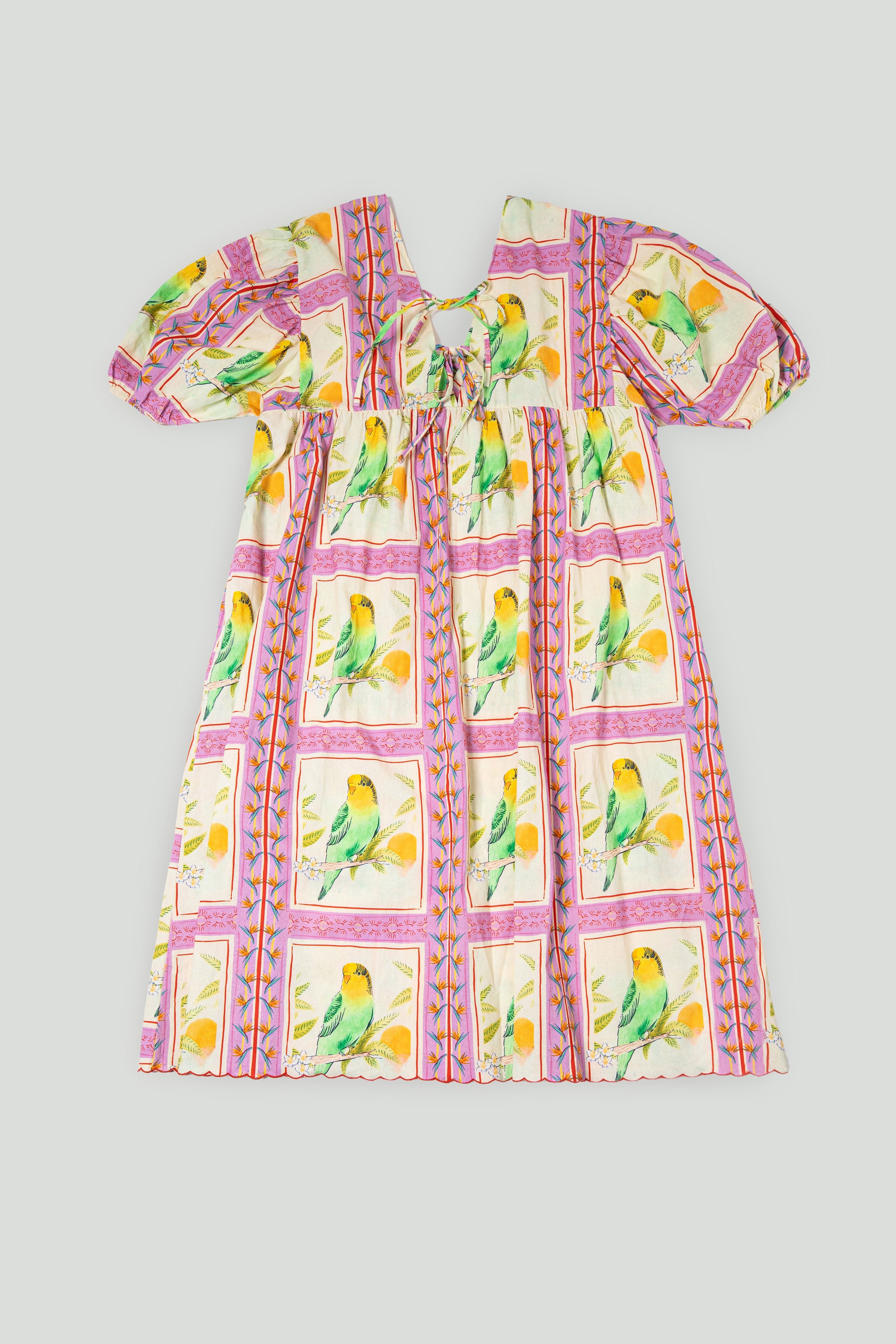 BIRDS PATCHWORK DRESS BLUSH
