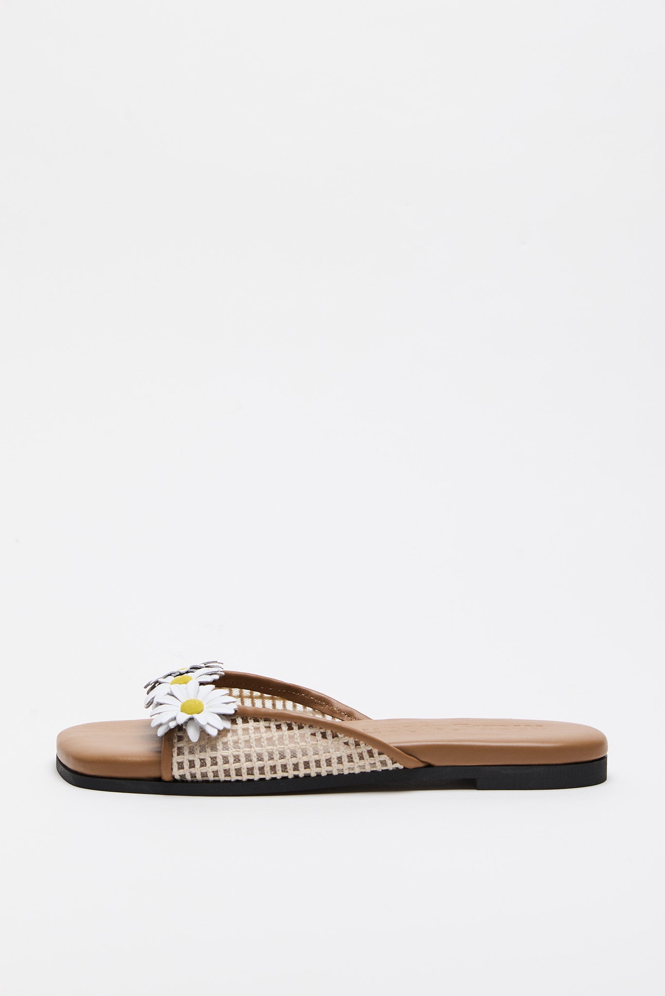 DAISY SLIDE WHITE SANDALS