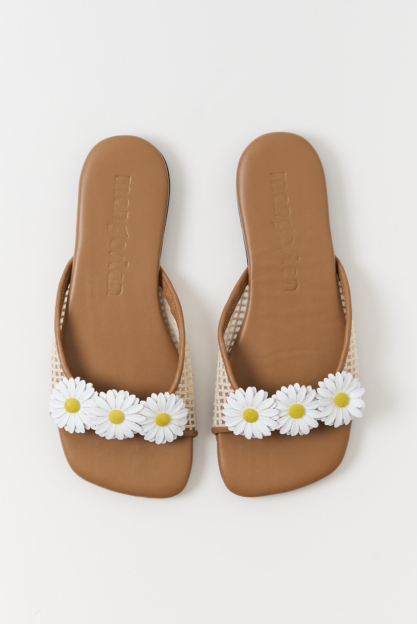 DAISY SLIDE WHITE SANDALS