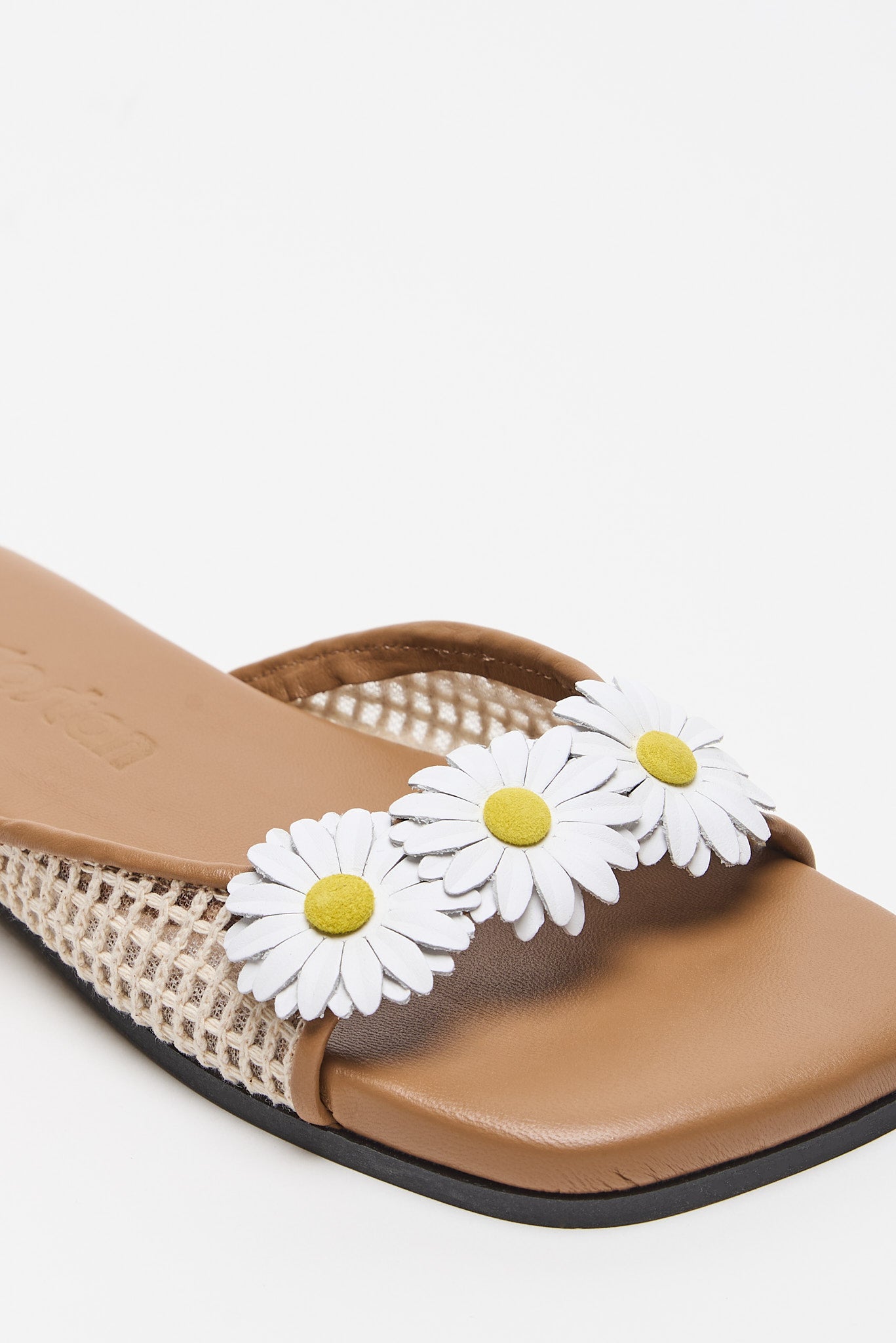 DAISY SLIDE WHITE SANDALS