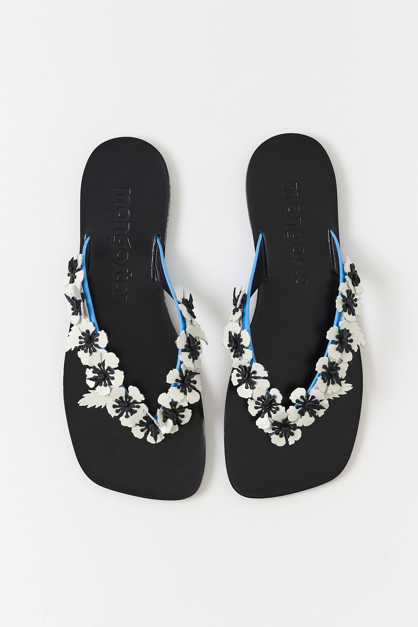 HIBISCUS WHITE / BLUE SANDALS