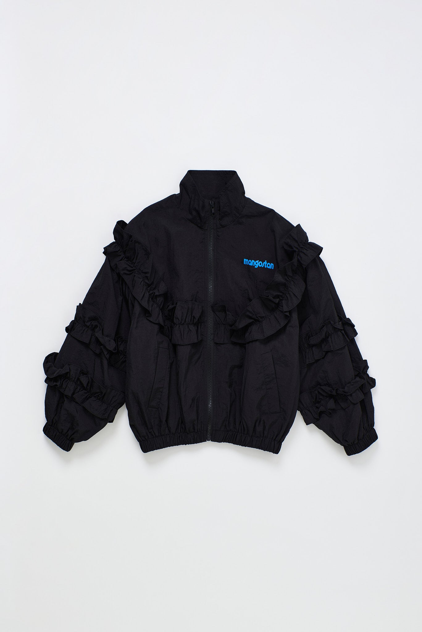 RUFFLES NYLON JACKET BLACK
