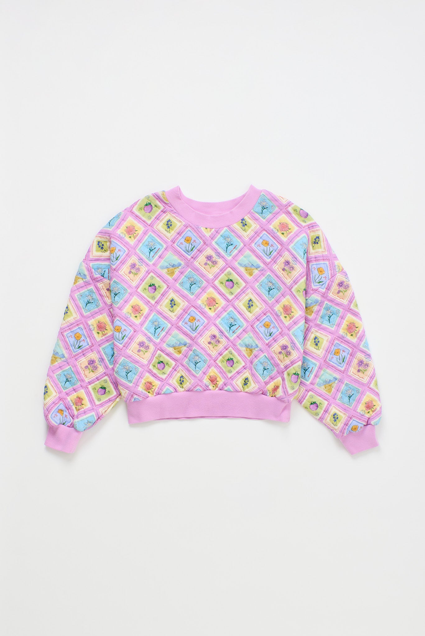 POSTCARD QUILTED SWEATSHIRT LILAC