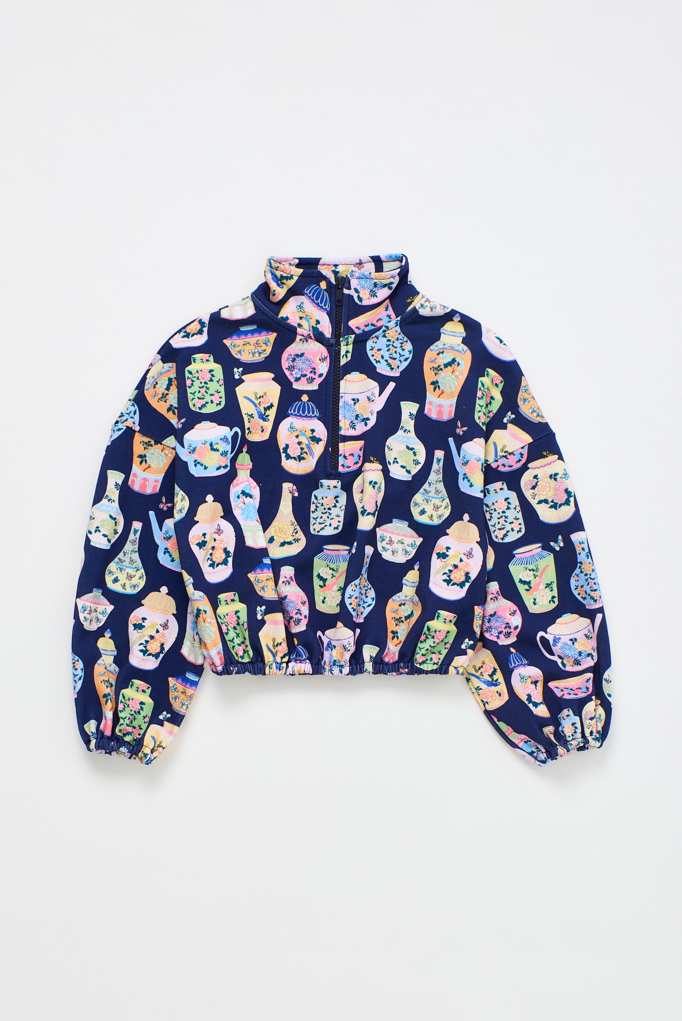 PORCELAIN ZIPPER SWEATSHIRT BLUE