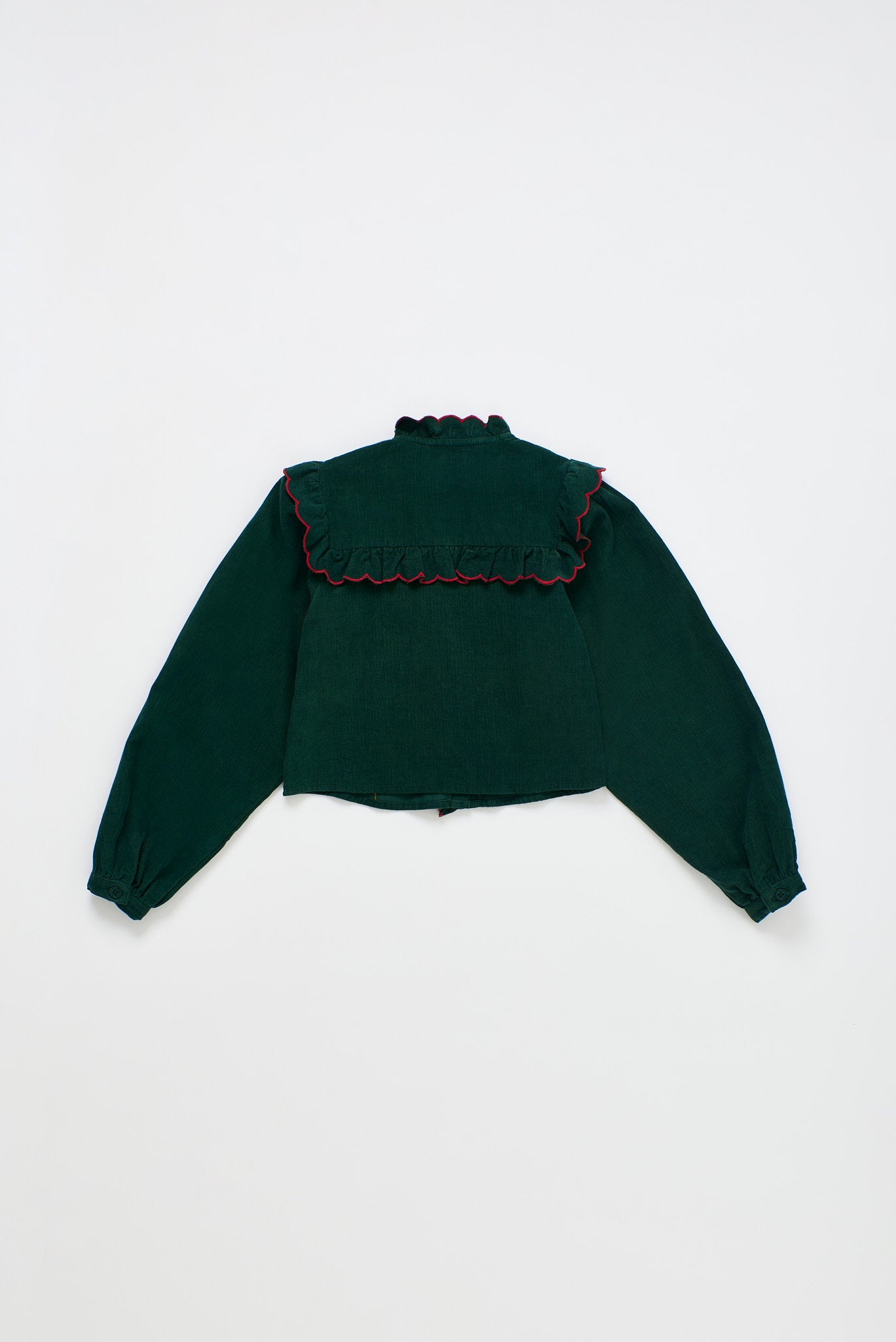 VEGETABLES MICROCORDUROY EMBROIDERY SHIRT GREEN