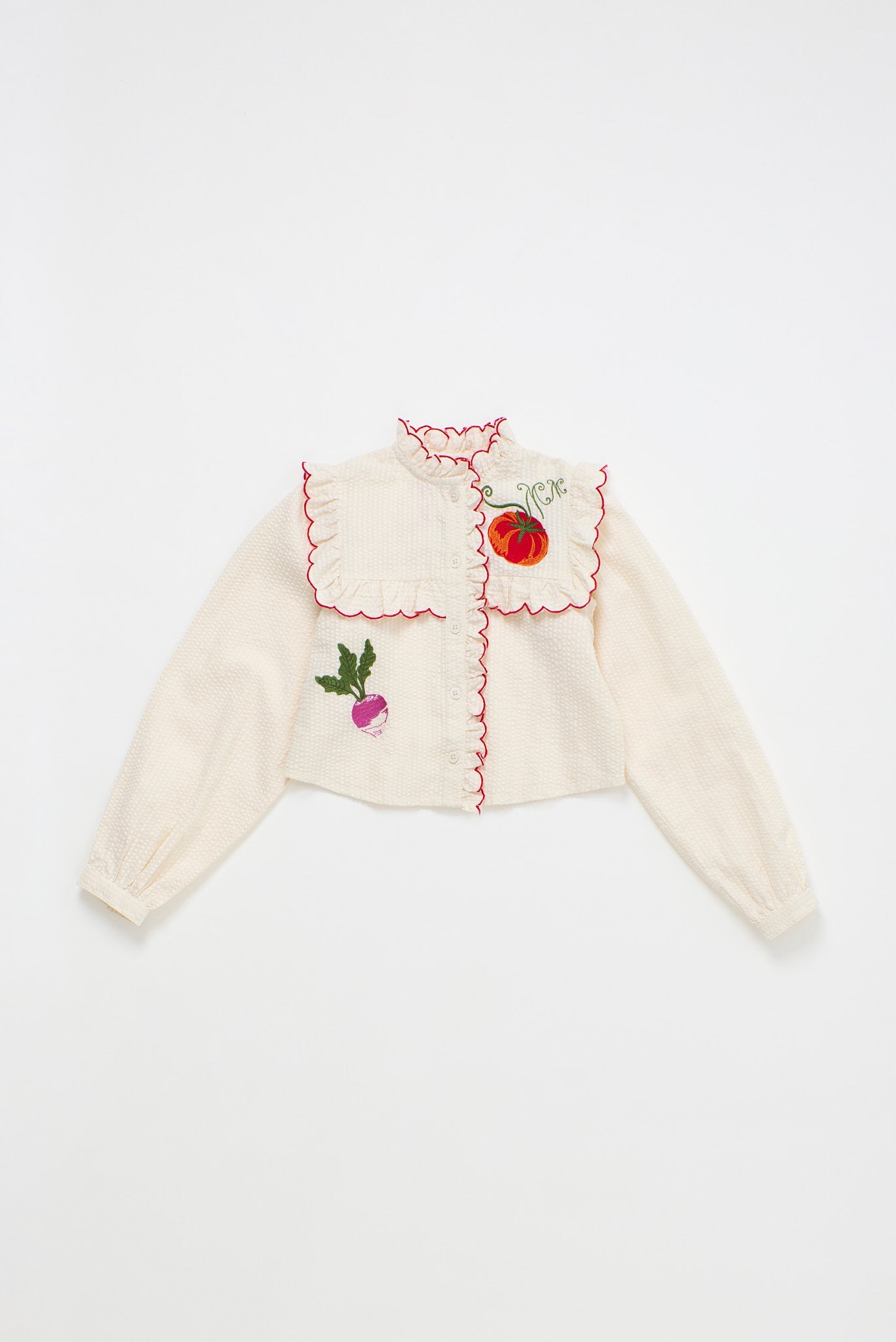 VEGETABLES  EMBROIDERY SHIRT ANGORA