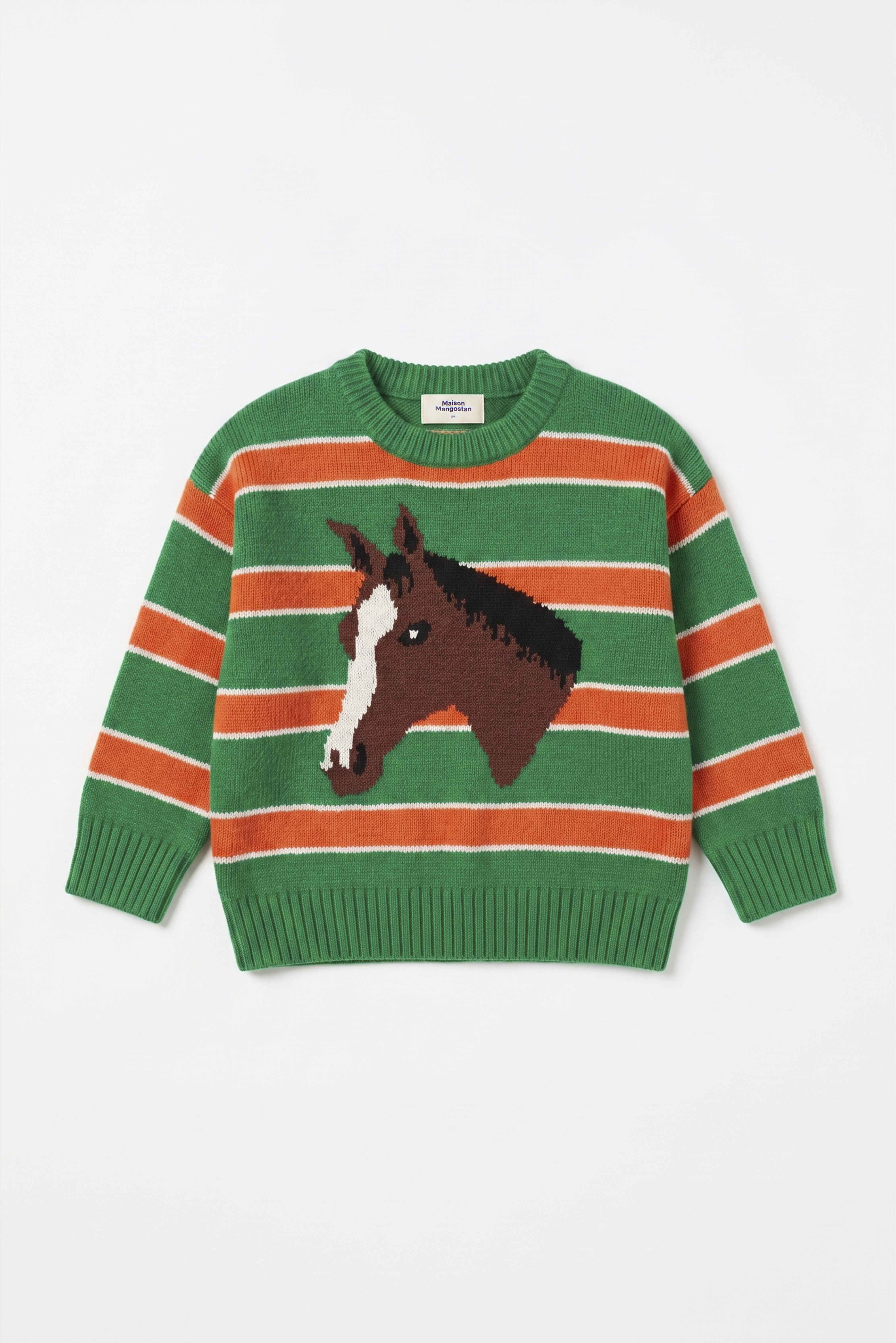 HORSE KNITTED JERSEY GREEN
