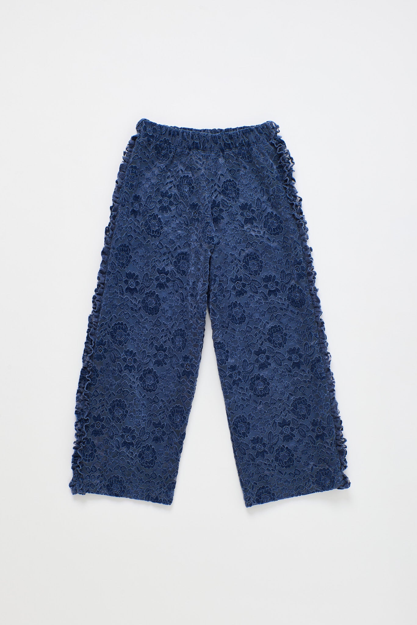 LACE FLOWERS PANTS BLUE
