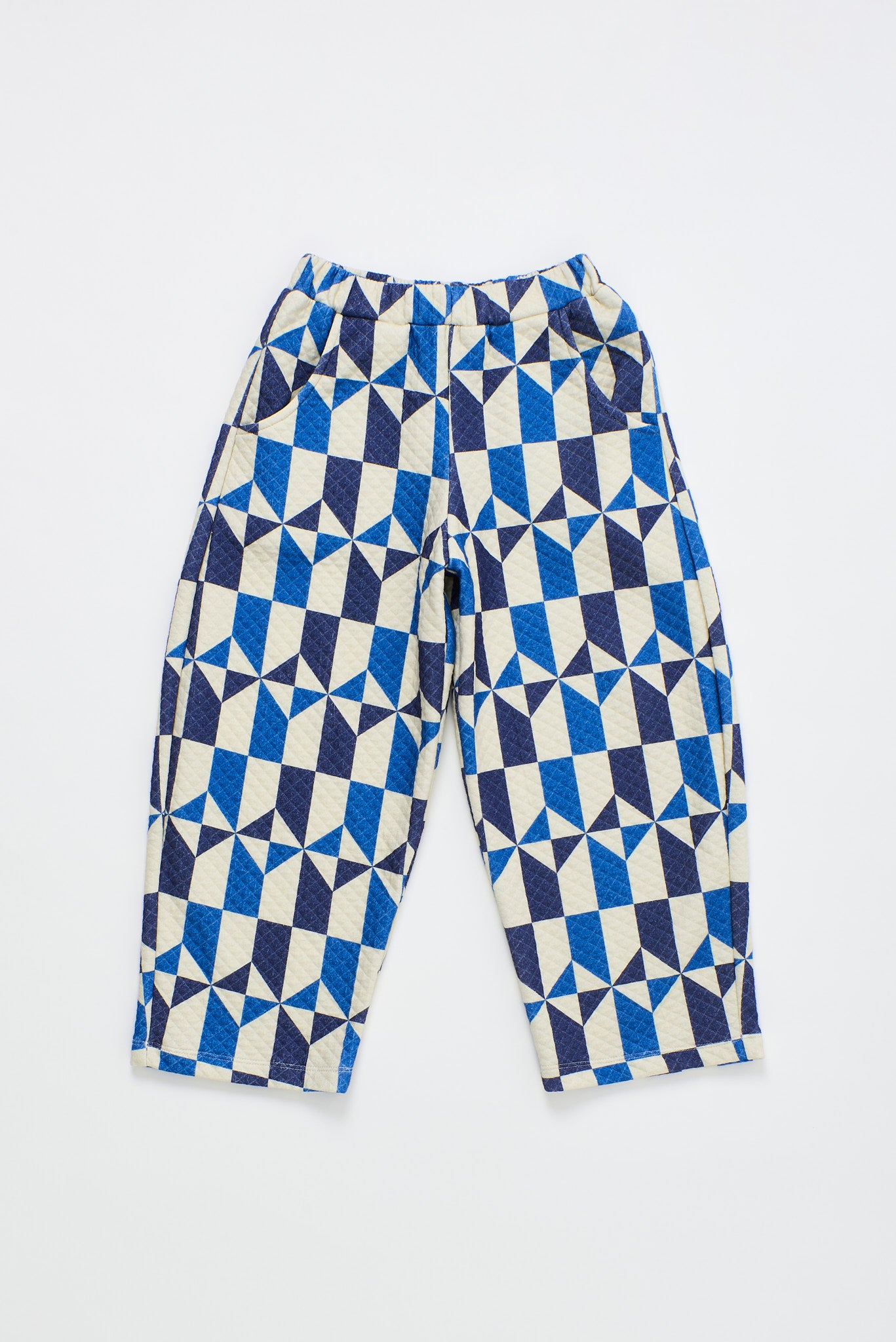TILES QUILTED PANTS BLUE