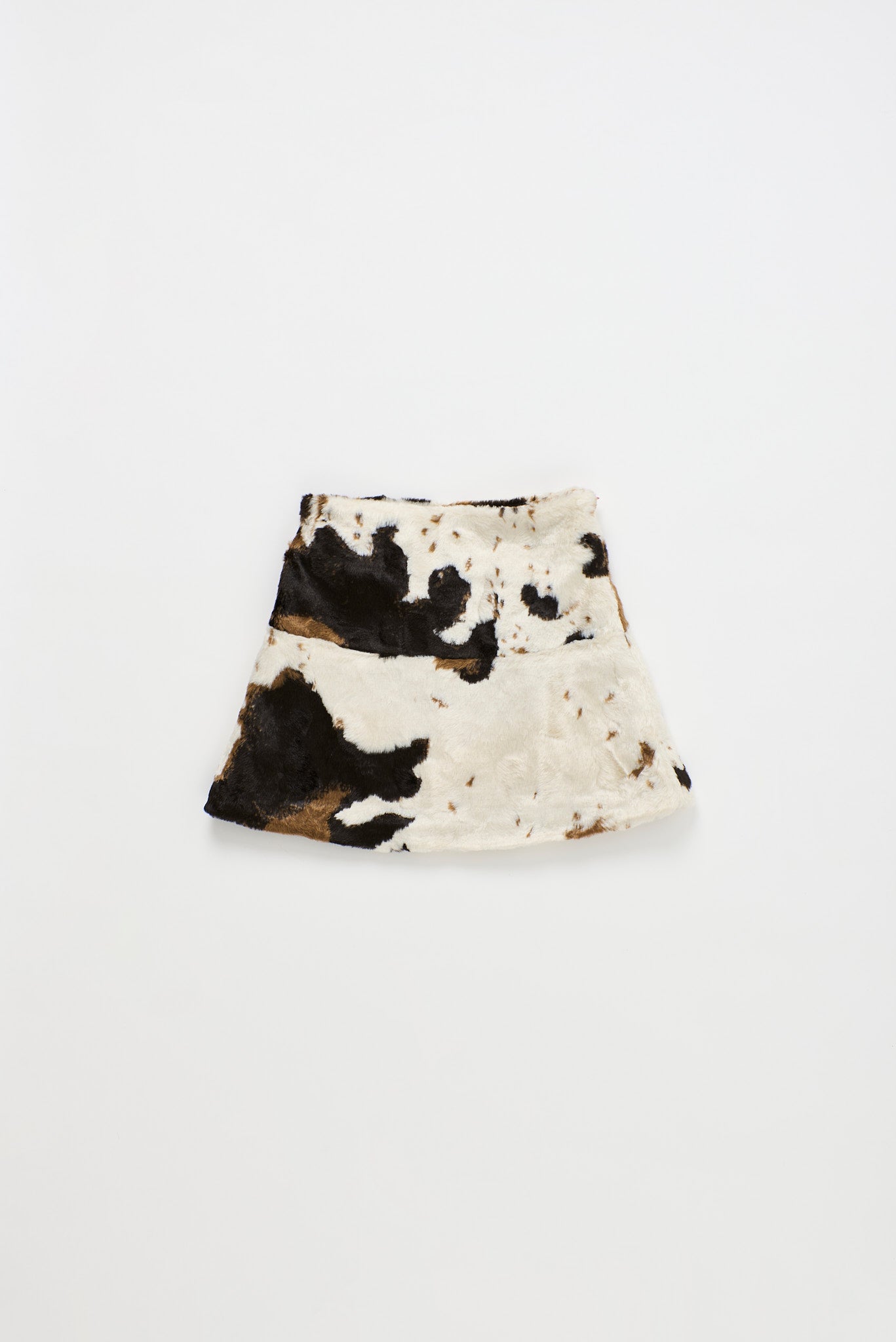 COW FUR SKIRT BEIGE