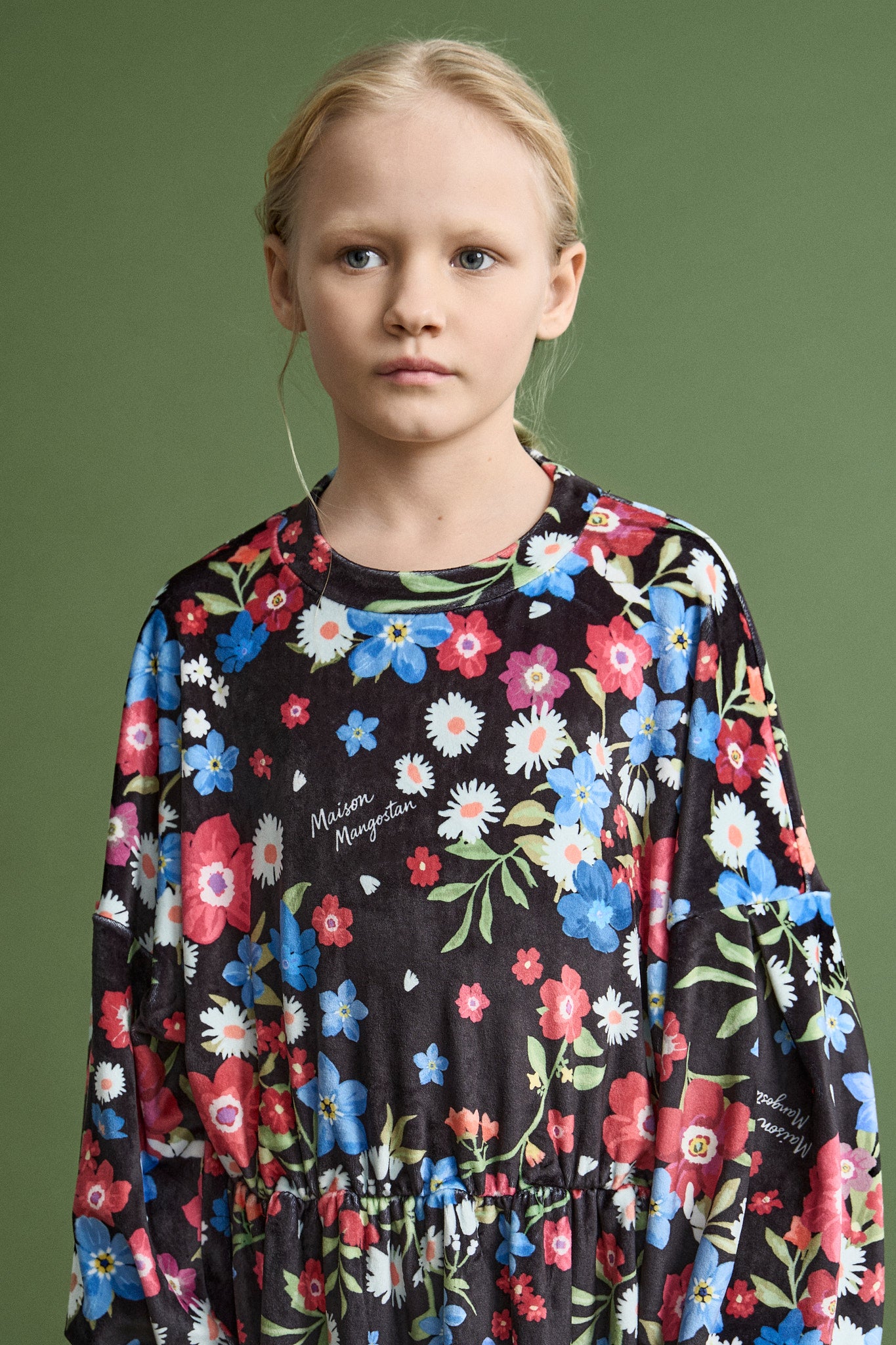 VELVET FLORECITAS DRESS BLACK