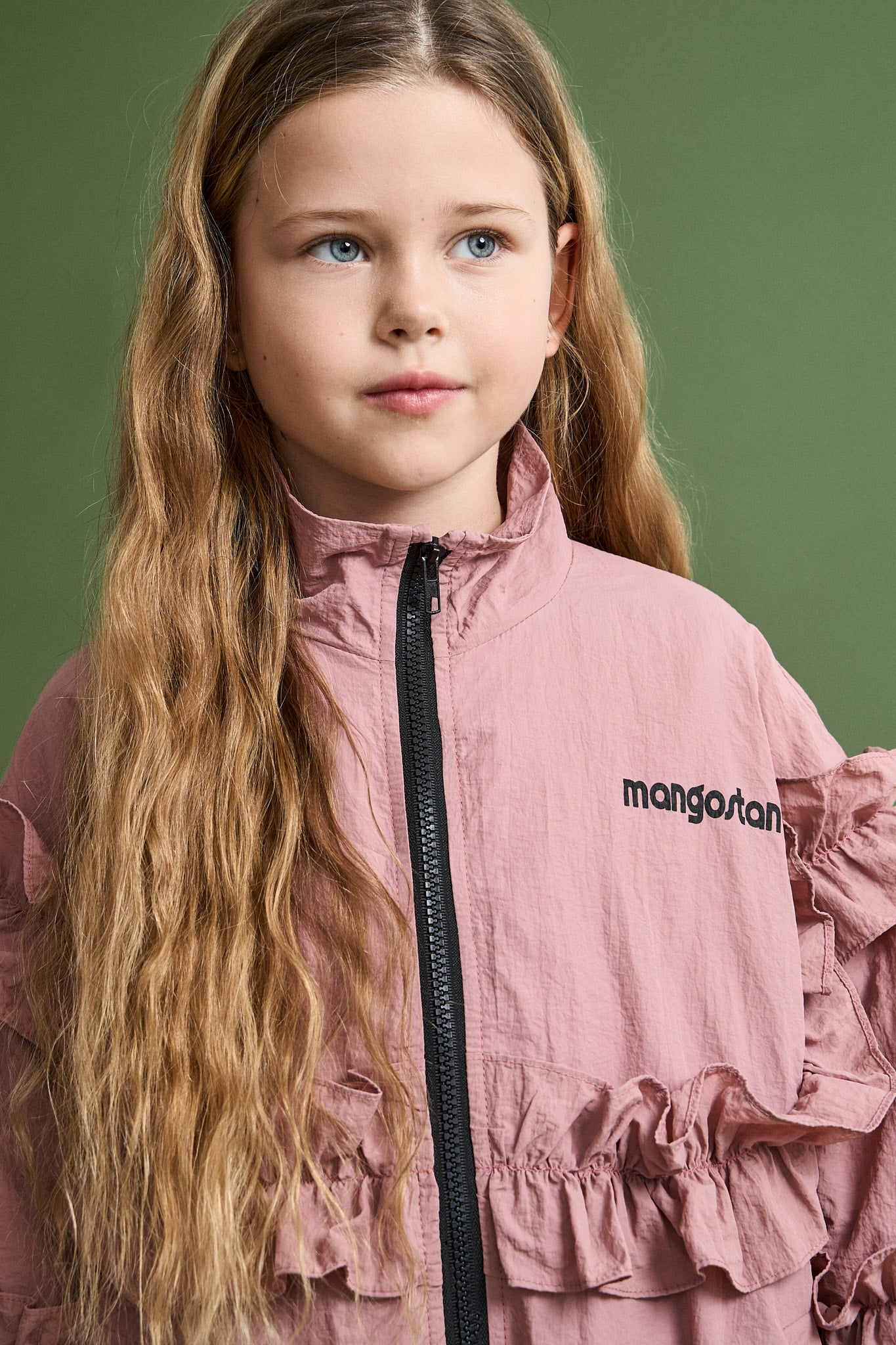 RUFFLES NYLON JACKET PINK