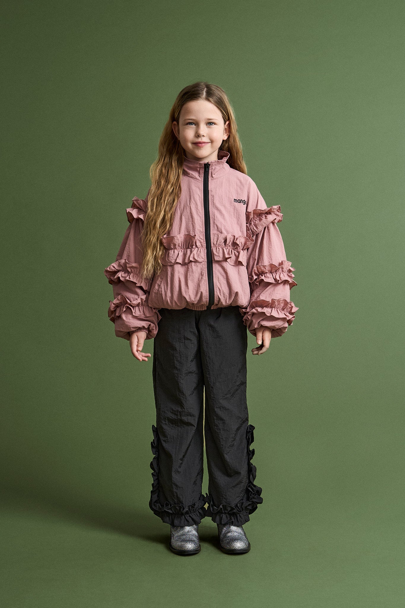 RUFFLES NYLON JACKET PINK
