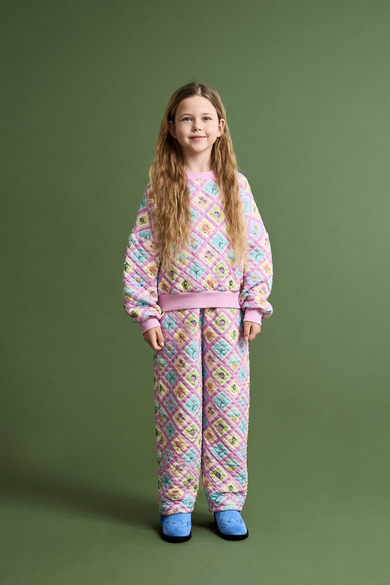 POSTCARD QUILTED SWEATSHIRT LILAC