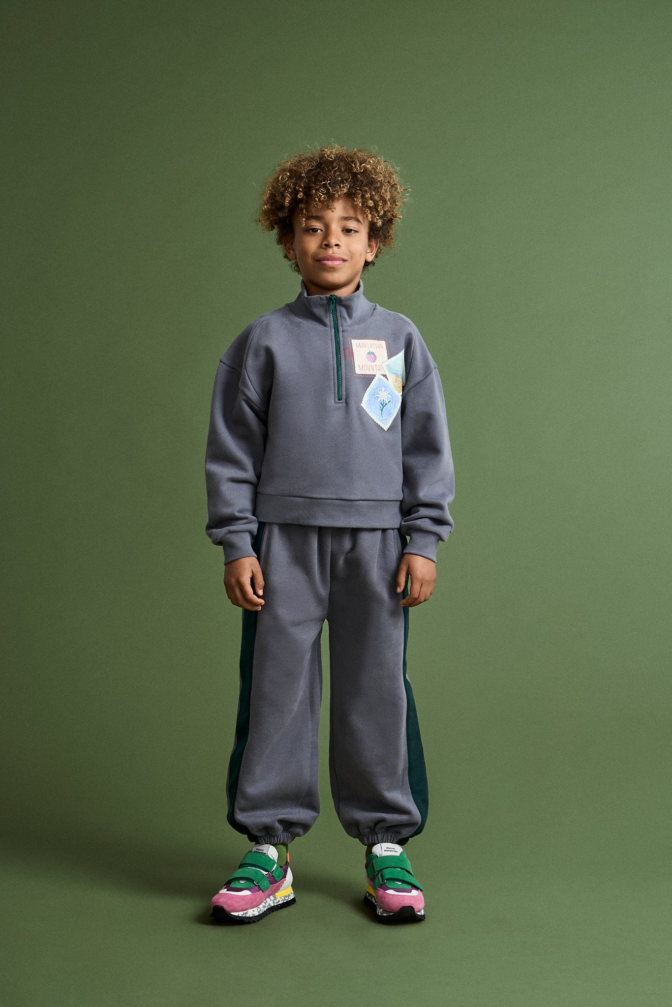 POSTCARD ZIPPER SWEATSHIRT GREY