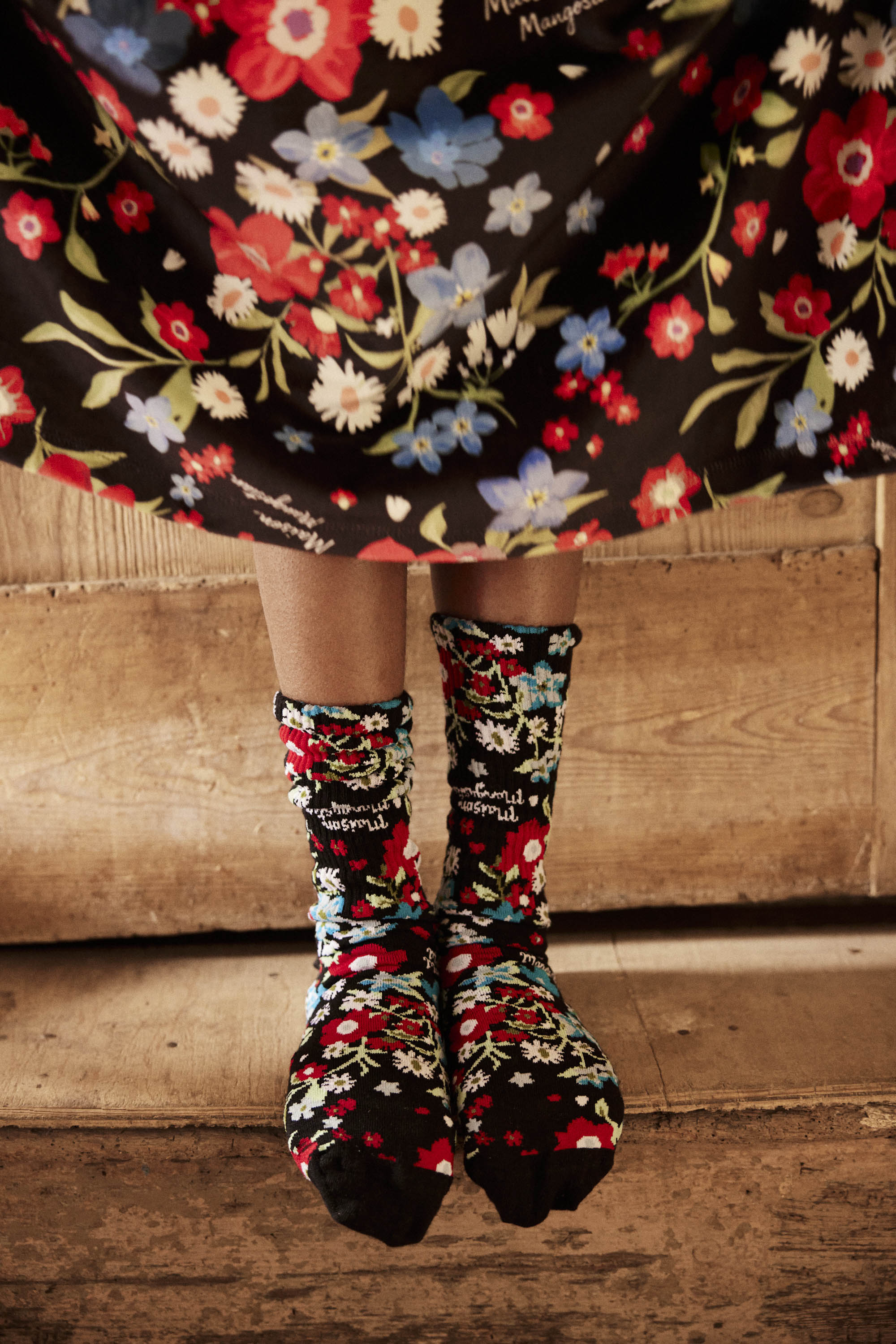 FLORECITAS SOCKS BLACK