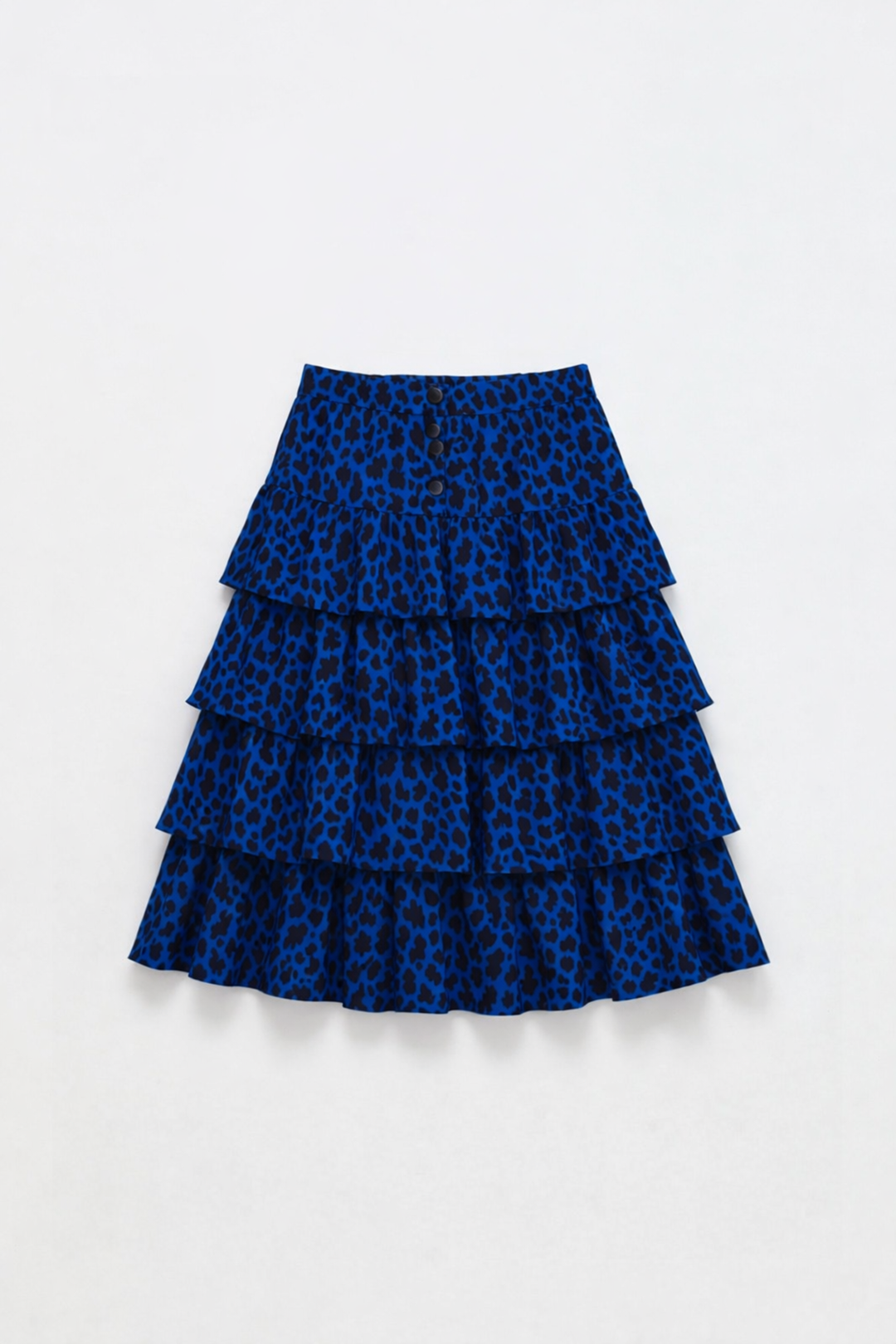 ANIMAL PRINT LONG SKIRT BLUE