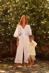 POMEGRANATE EMBROIDERY TROUSERS WHITE ADULT
