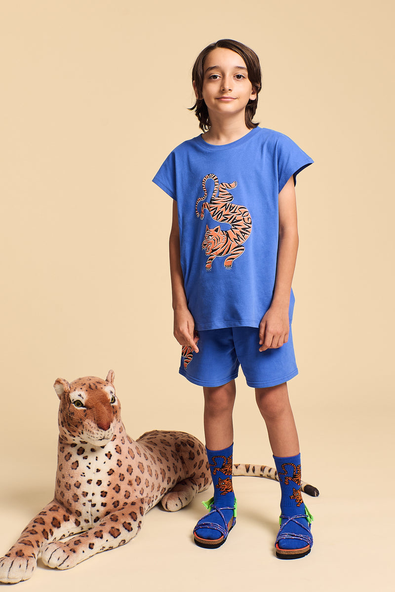 TIGER TANK T-SHIRT BLUE