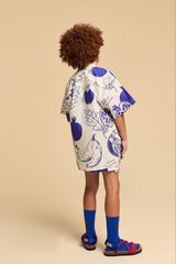 POMMEGRANATE PRINT SHORT WHITE
