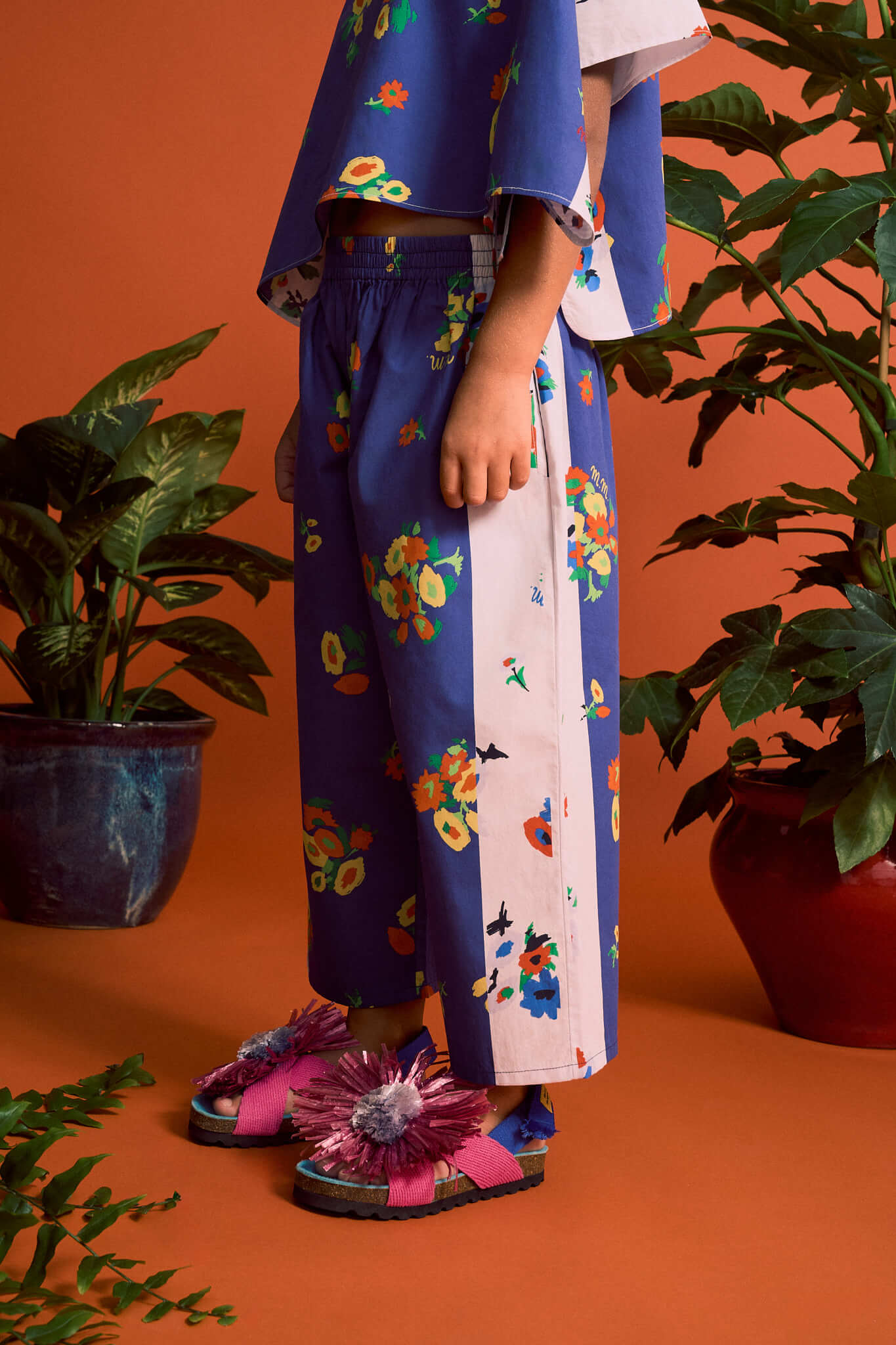 BLOSSOM PATCHWORK PANTS BLUE