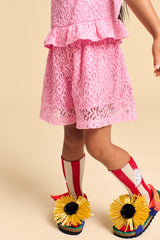 POMMEGRANATE LACE SHORT PINK