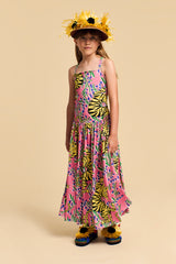 WRINKLE BENGALA DRESS PINK