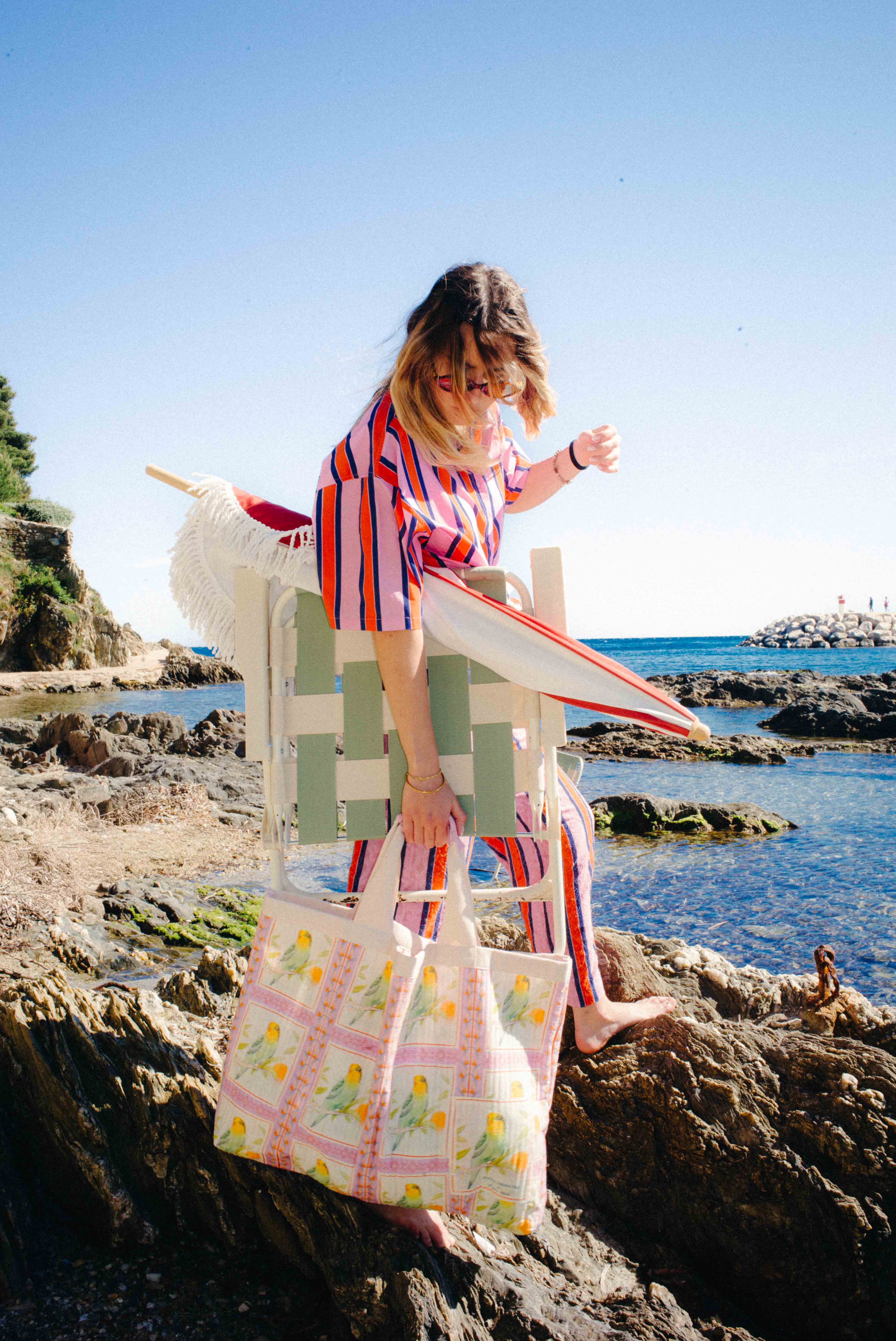 MAISON MANGOSTAN X STUDIO NOOS BIRDS BEACH BAG