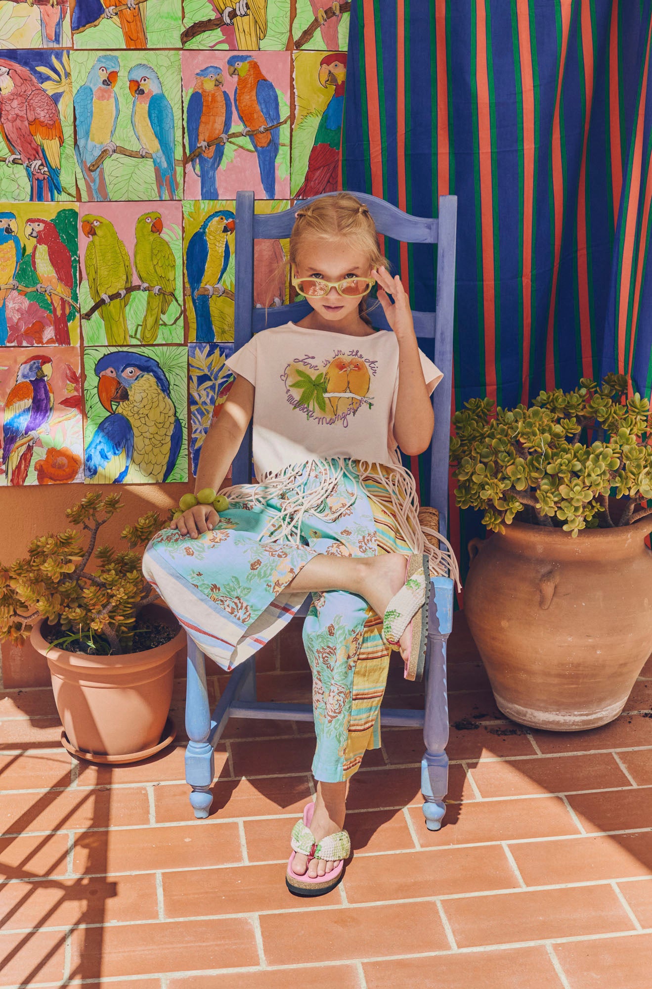 VINTAGE FLOWERS PATCHWORK PANTS MINT