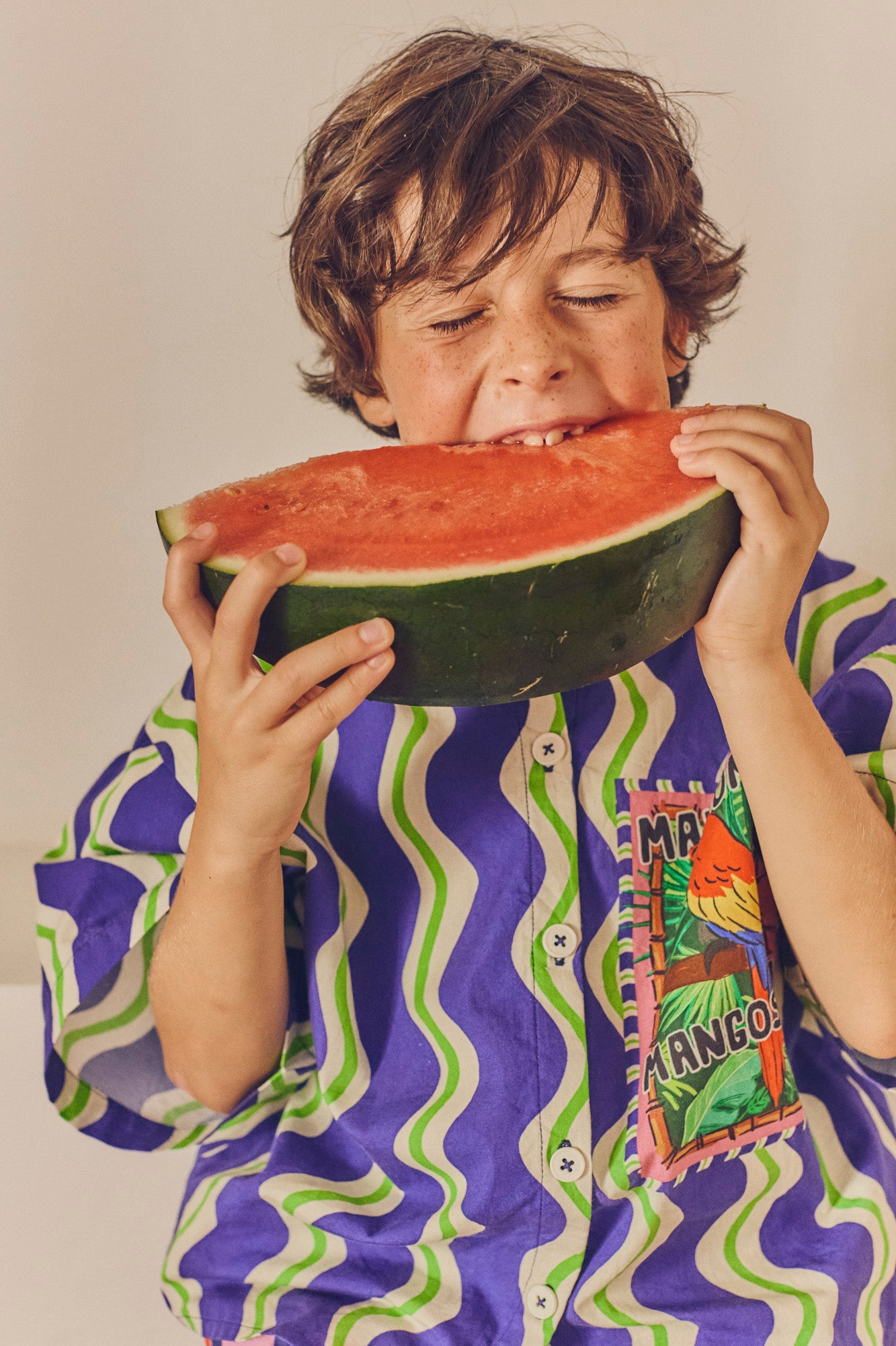 LOROS WAVY SHIRT BLUE