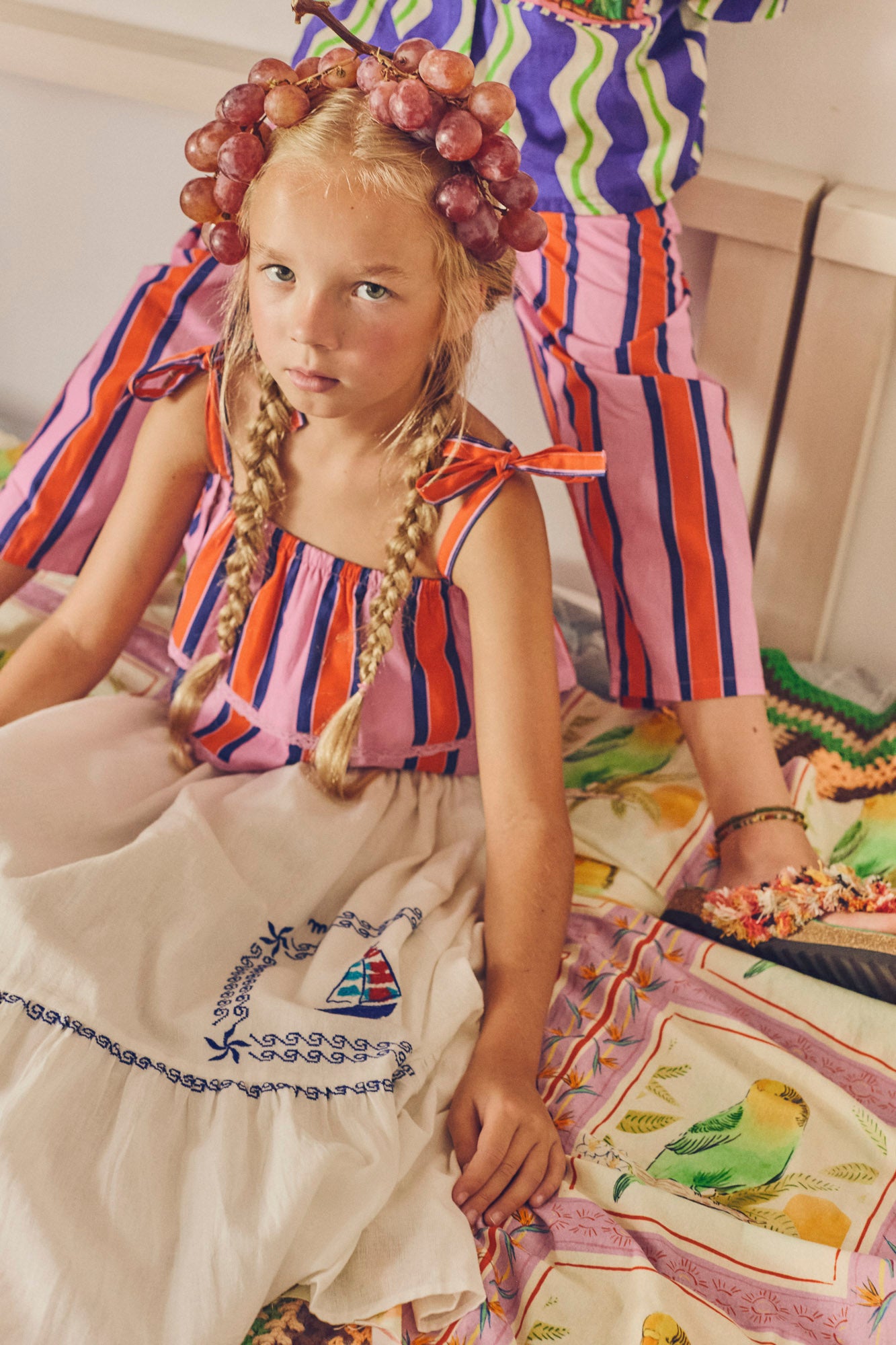 BARCOS EMBROIDERED SKIRT WHITE