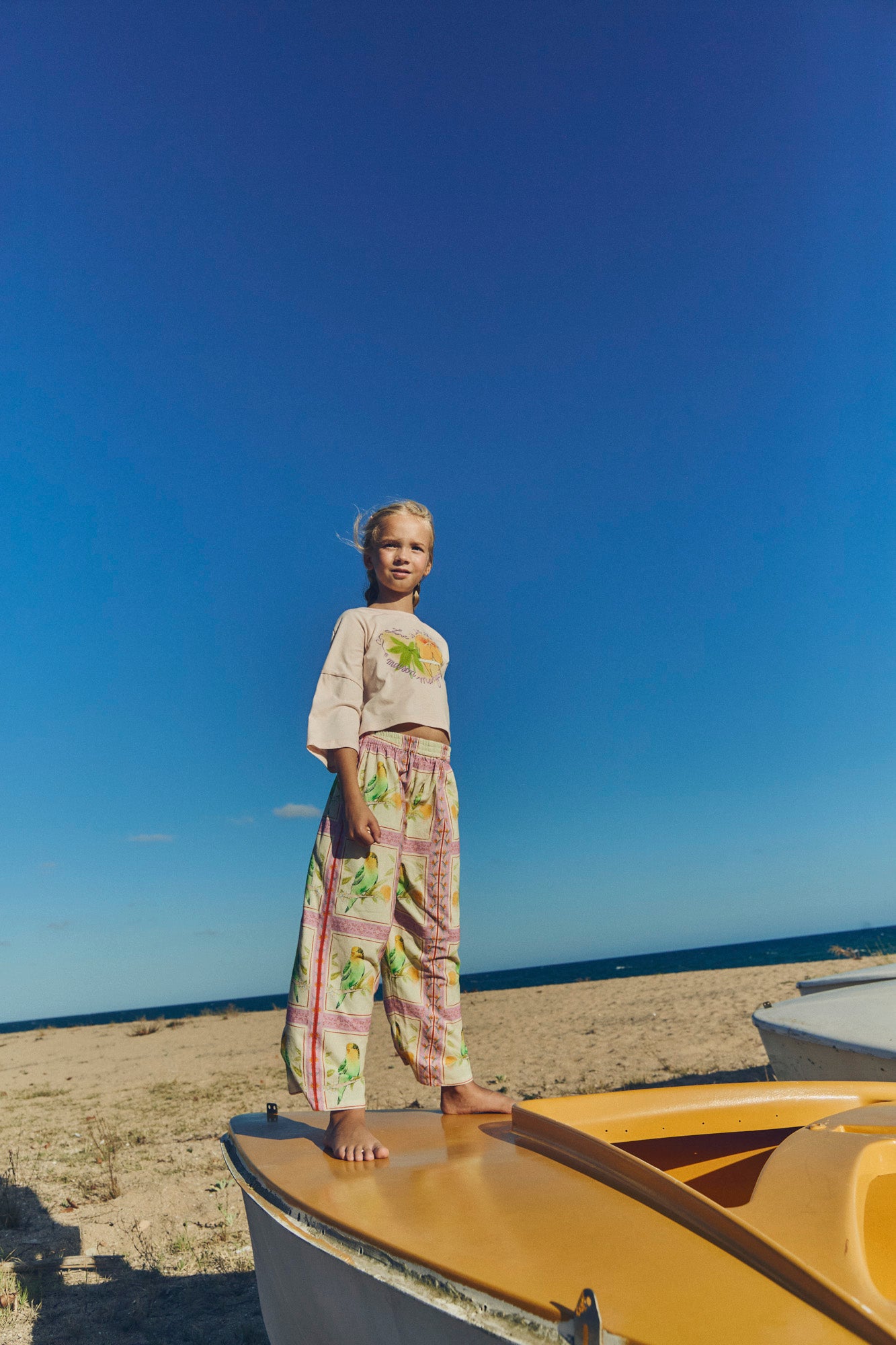 BIRDS PATCHWORK PANTS BLUSH