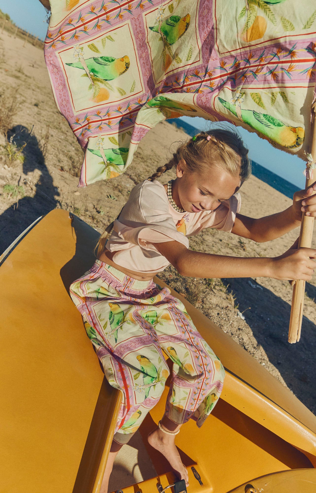 BIRDS PATCHWORK PANTS BLUSH