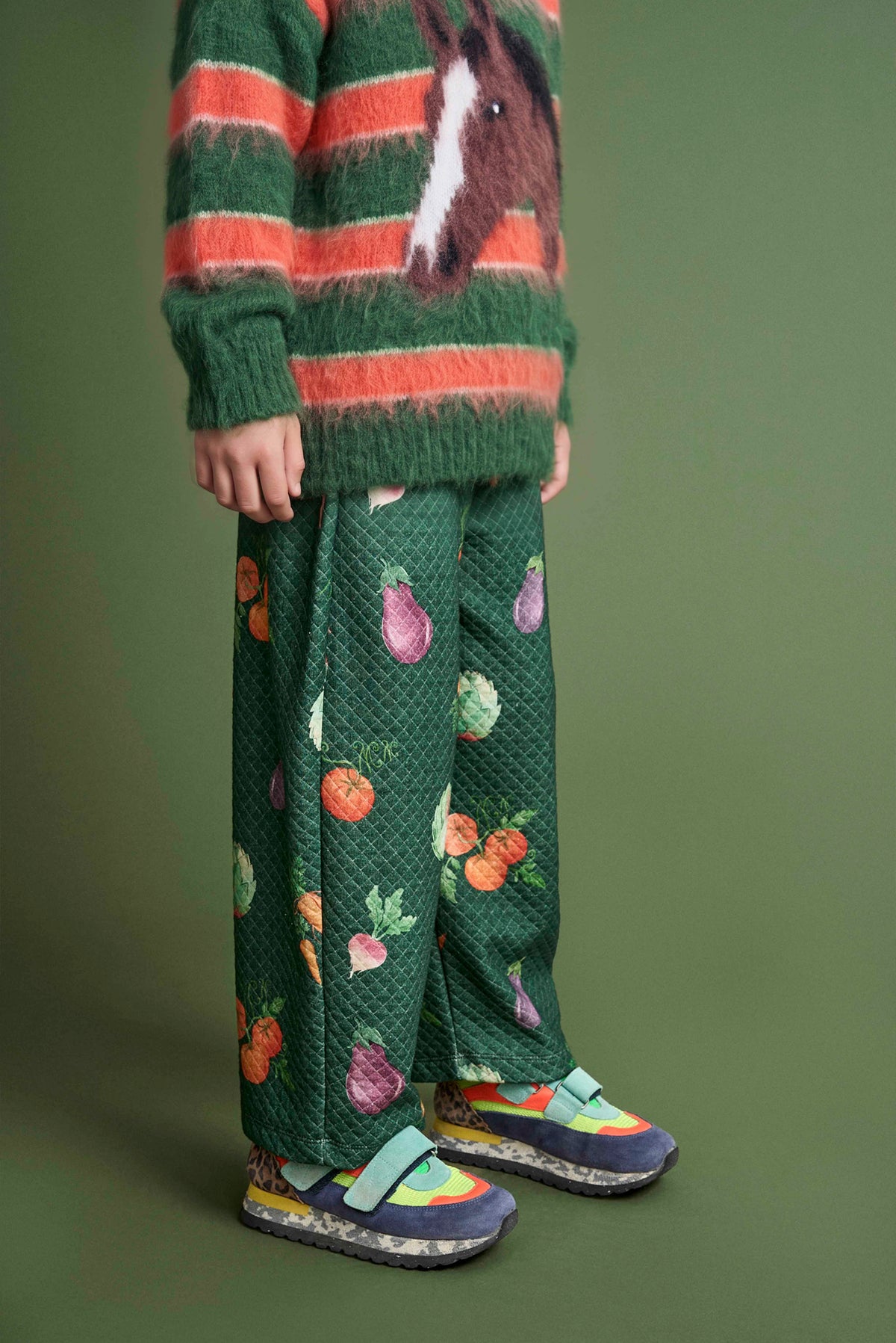 VEGETABLE QUILTED PANTS GREEN