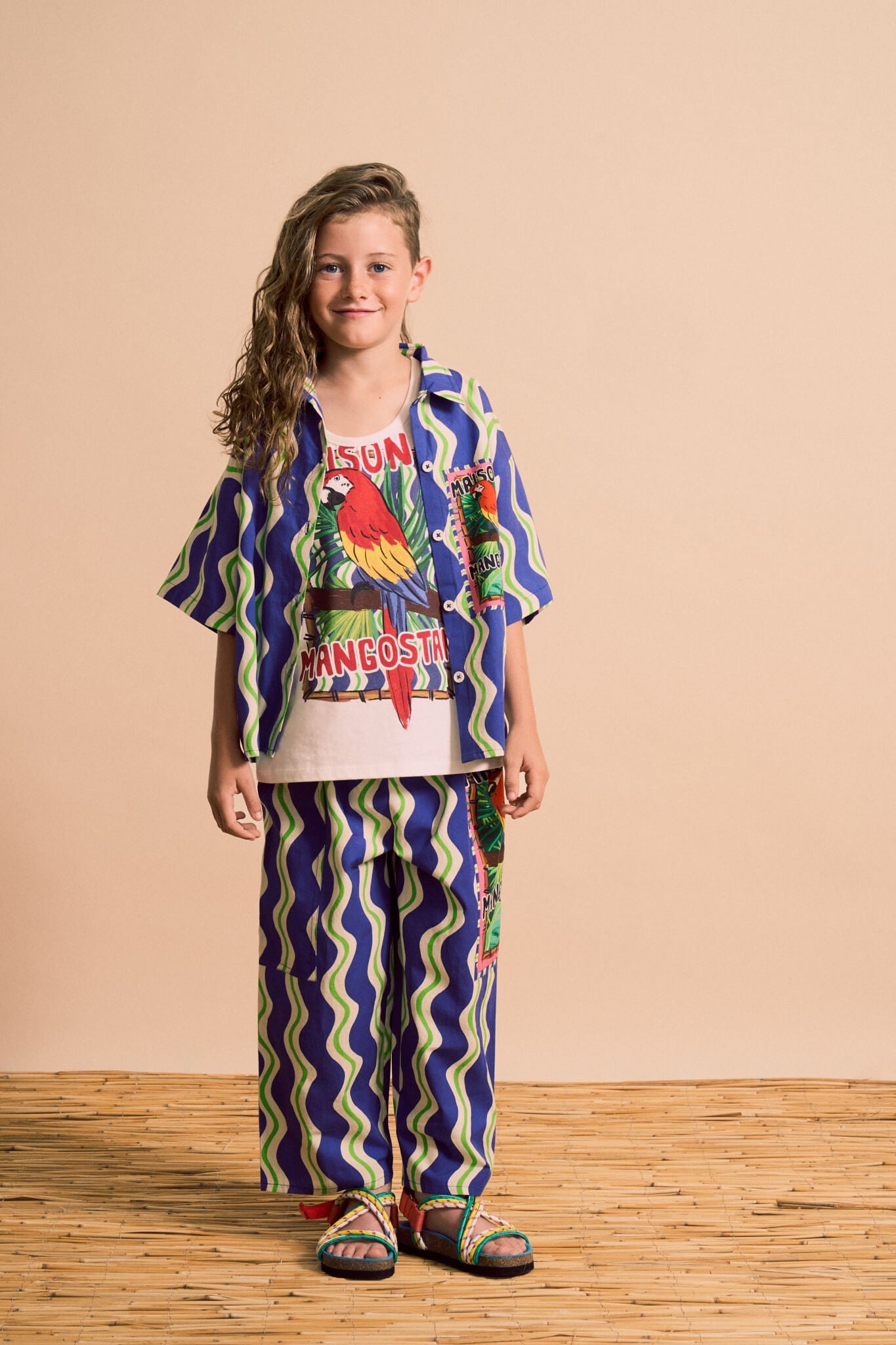 LOROS WAVY PANTS NAVY BLUE