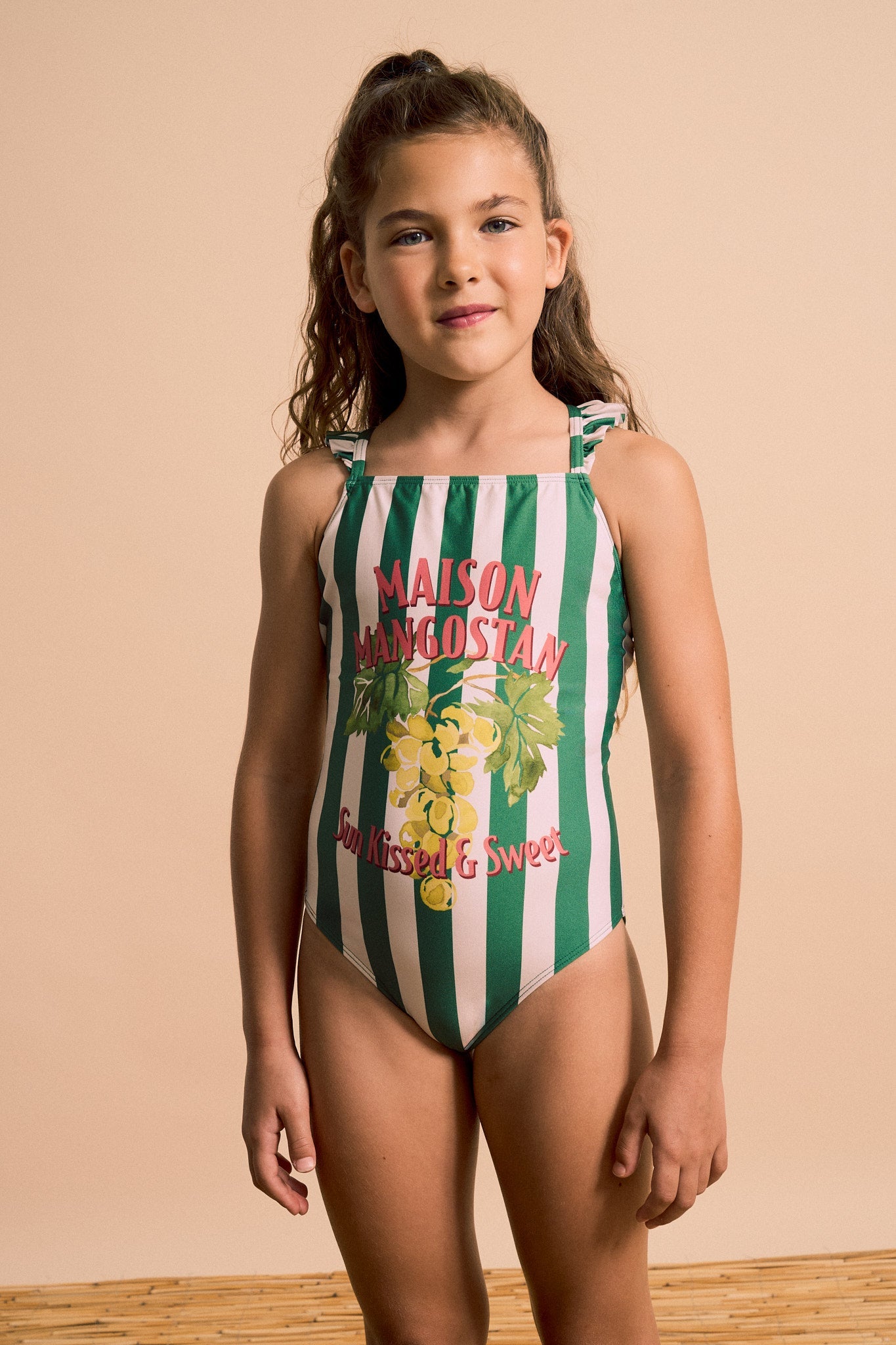 UVAS STRIPED SWIMSUIT GREEN