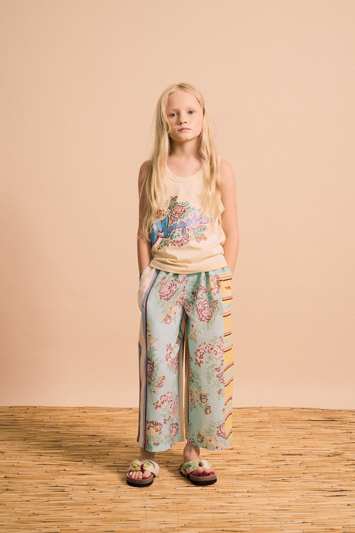 VINTAGE FLOWERS PATCHWORK PANTS MINT
