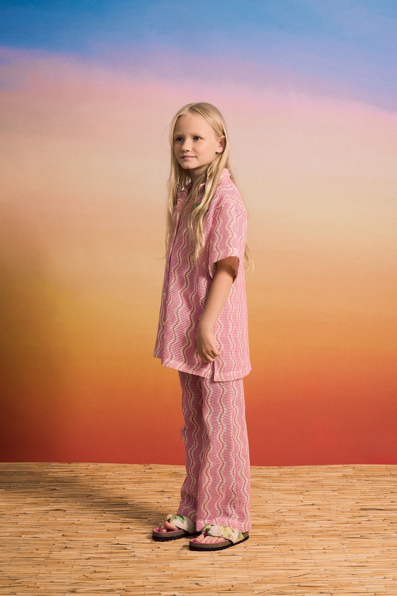 WAVY MESH SHIRT LIGHT PINK