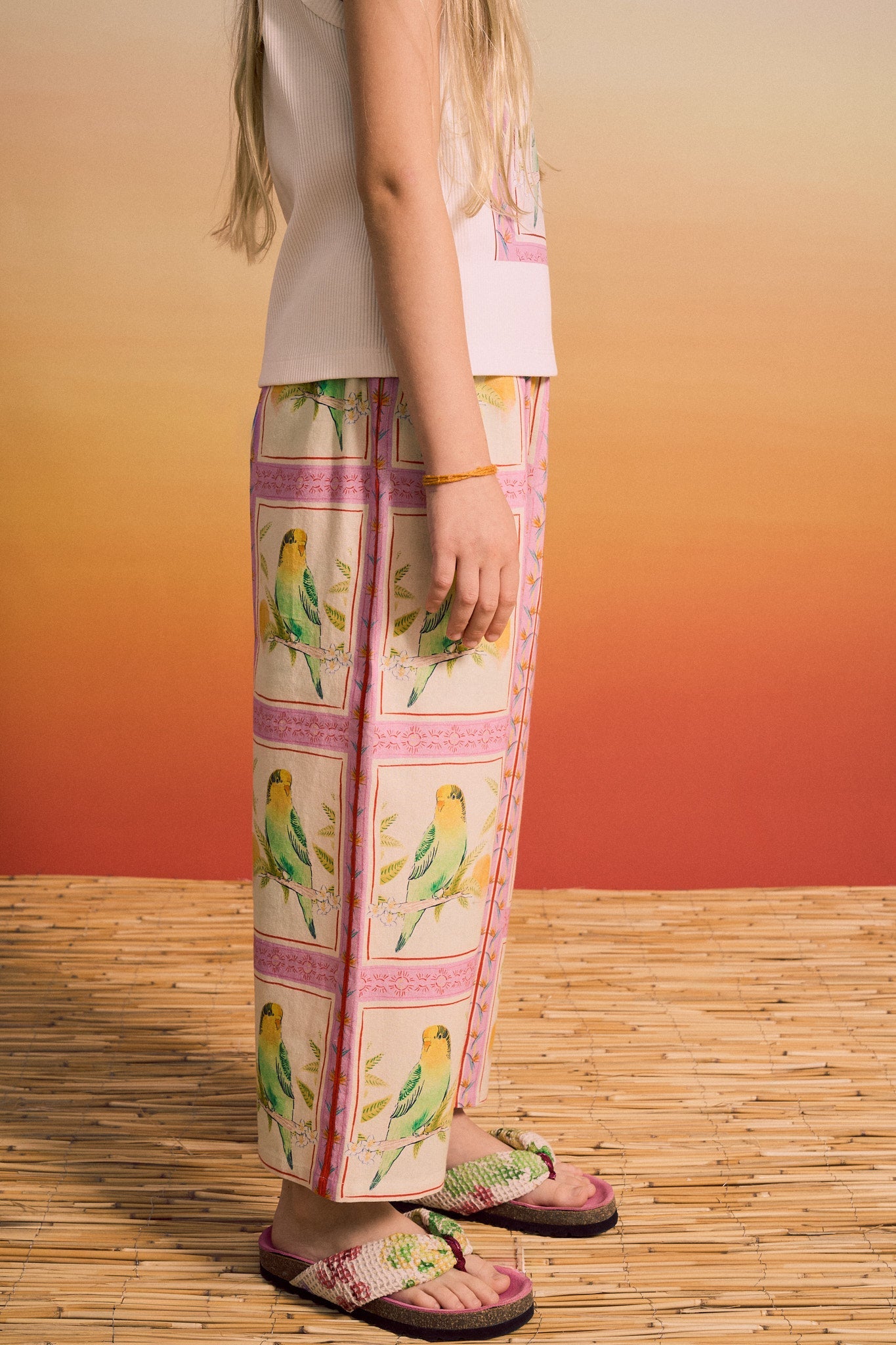 BIRDS PATCHWORK PANTS BLUSH