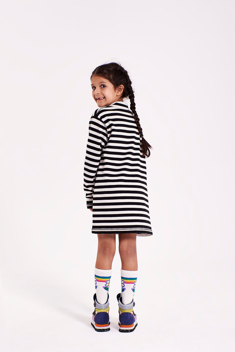 Stripes Dress Black/White