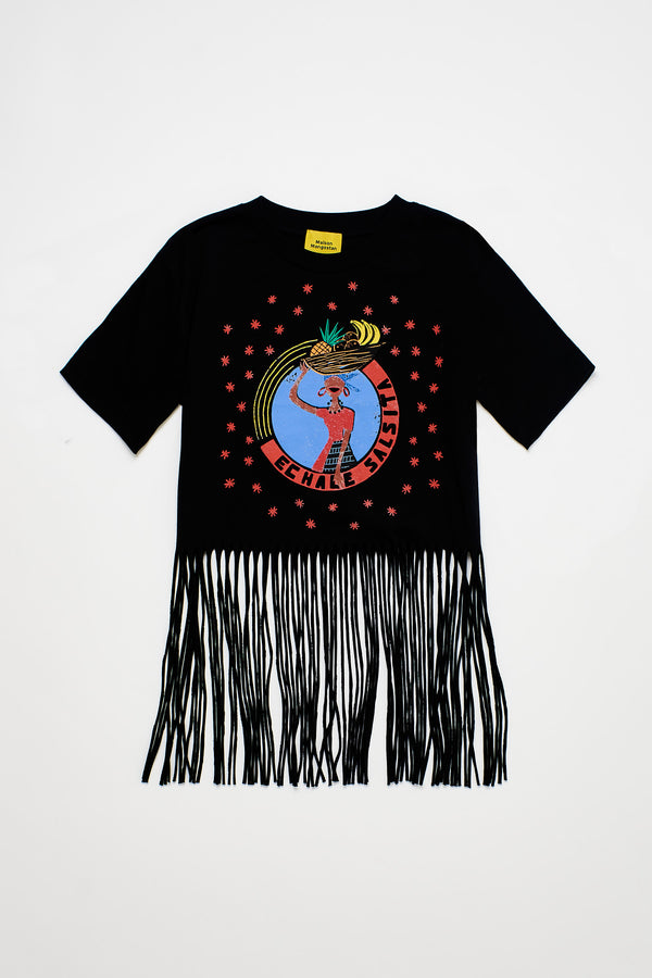 Echale Salsita Fringed T-shirt Black