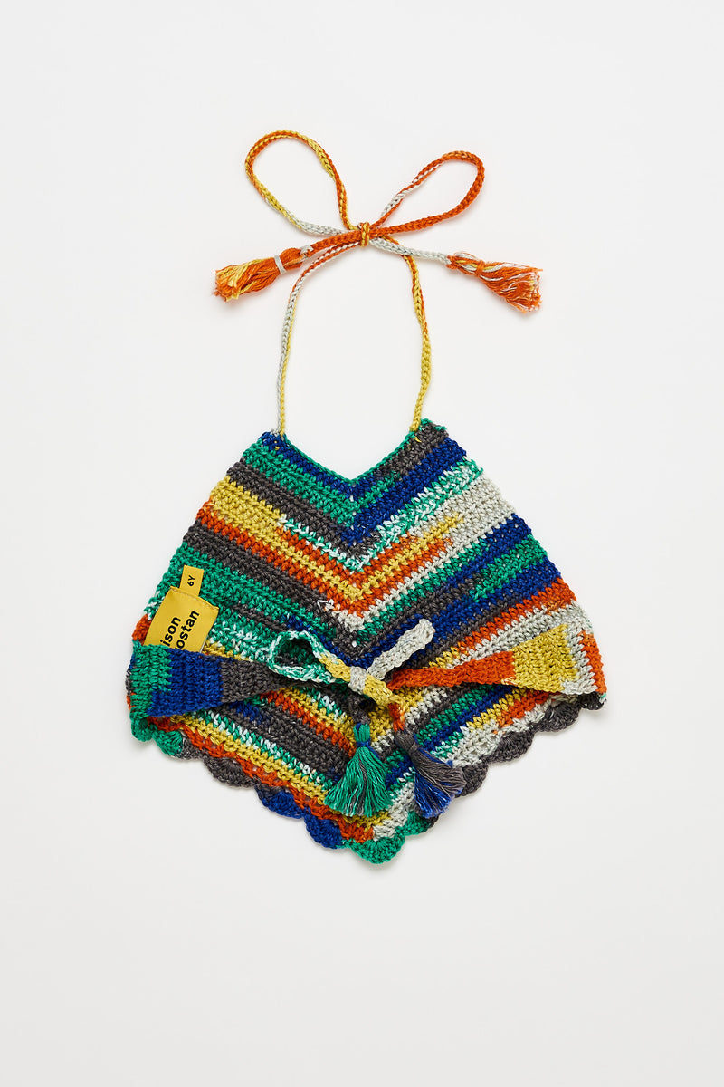Multicolor Crochet Top Green