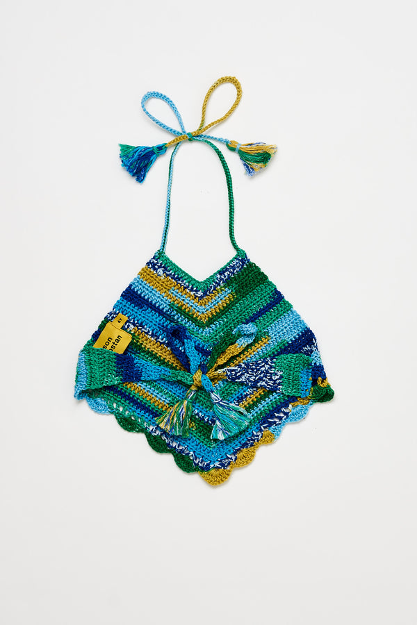 Multicolor Crochet Top Blue