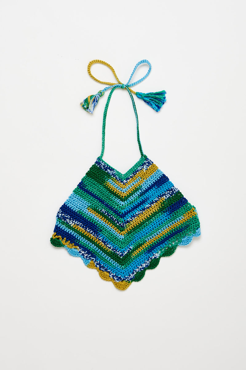 Multicolor Crochet Top Blue