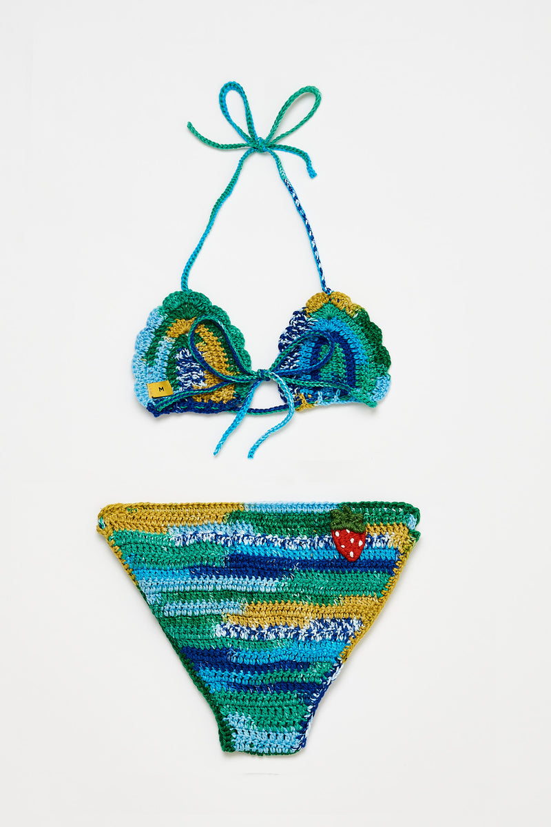 Häkel Bikini Blau
