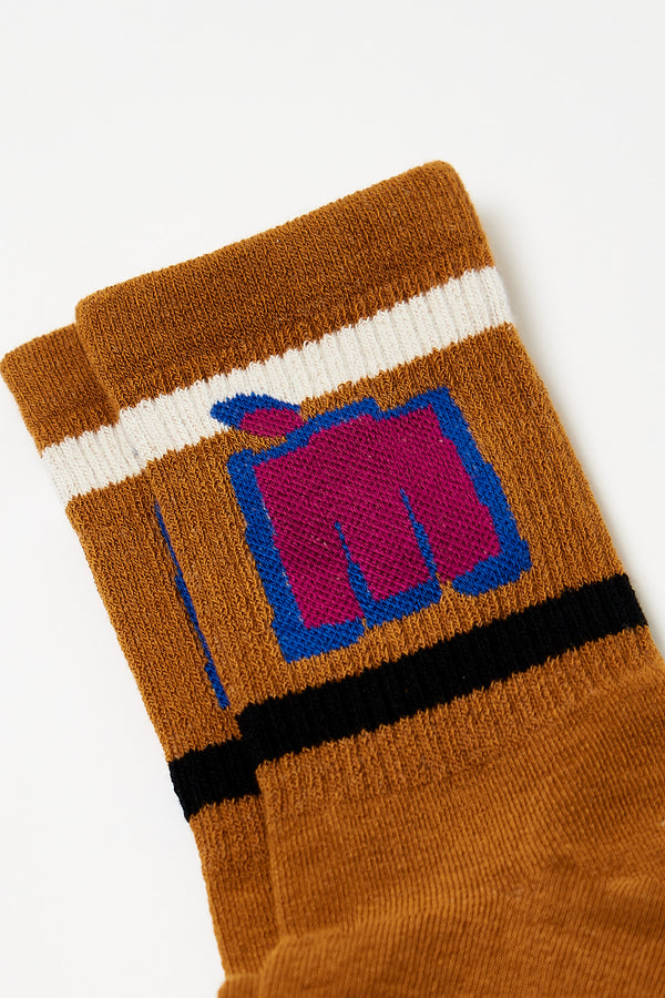Mangostan Logo Socks Brown